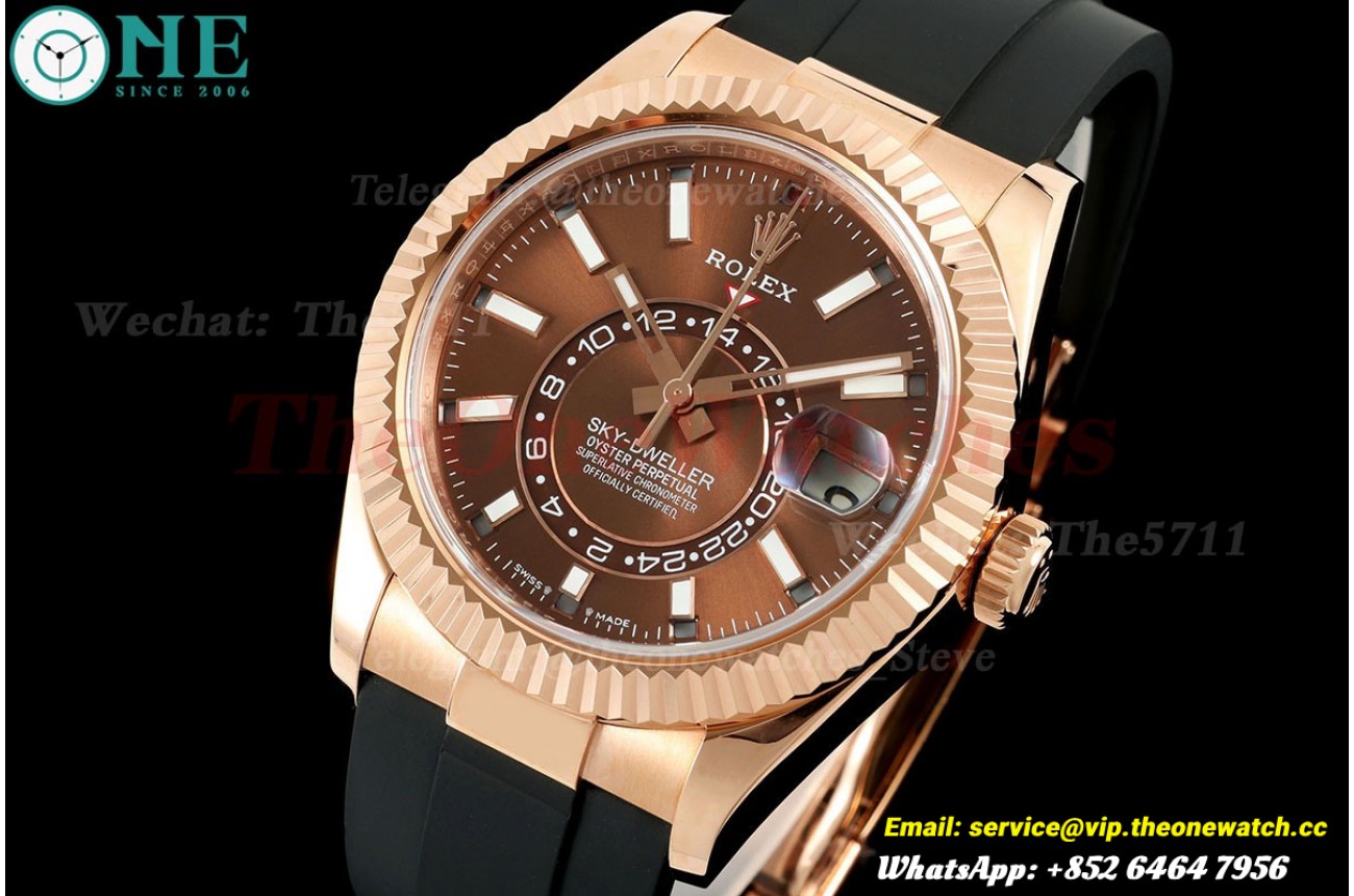 SkyDweller 336235 42mm Oys RG/RU Brown/Stk FNF A9002