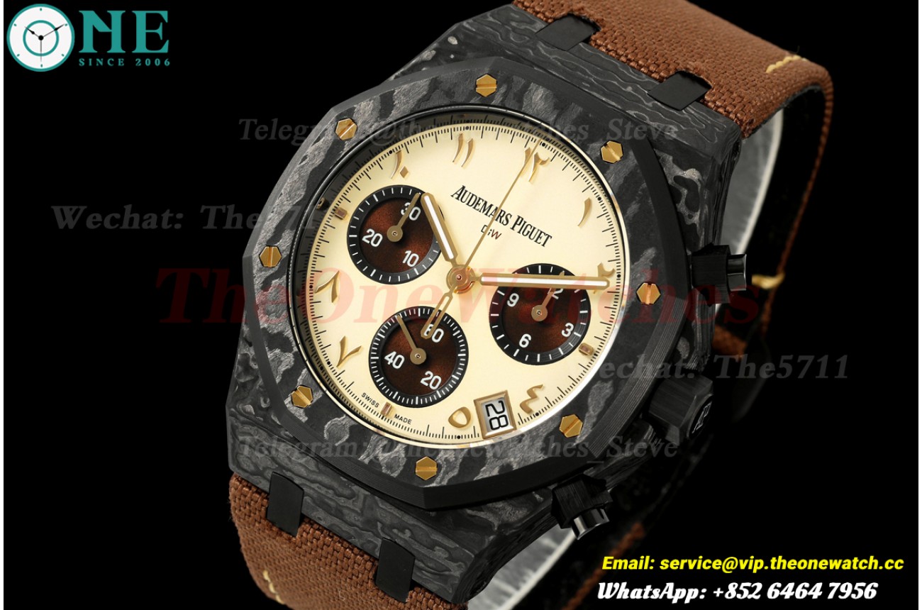 Royal Oak Chrono DIW 26240 41mm Quartz Fiber/NY Cream Lvory Dial APF SH4401