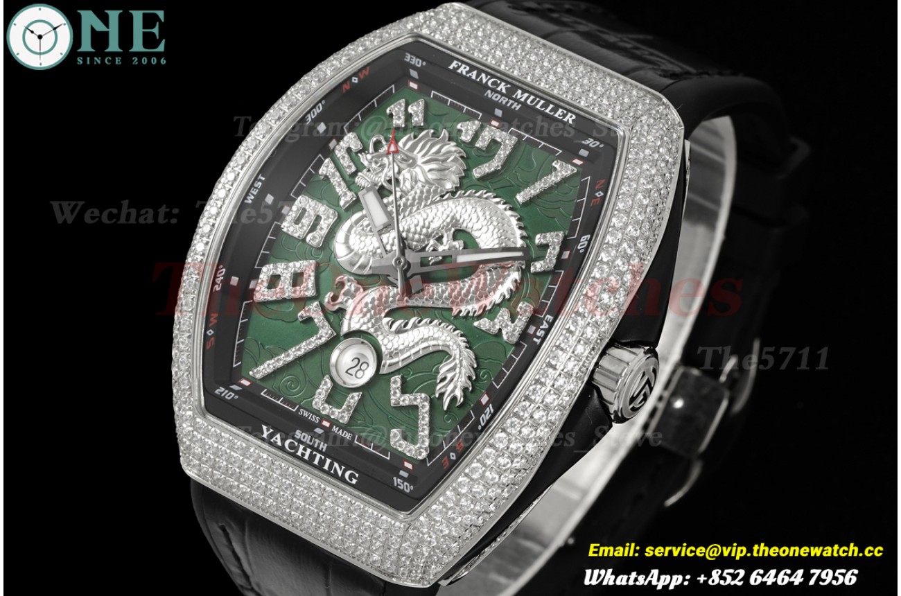 Yachting V45 Silver Dragon 44mm SS/RU Green Dial ABF A2824