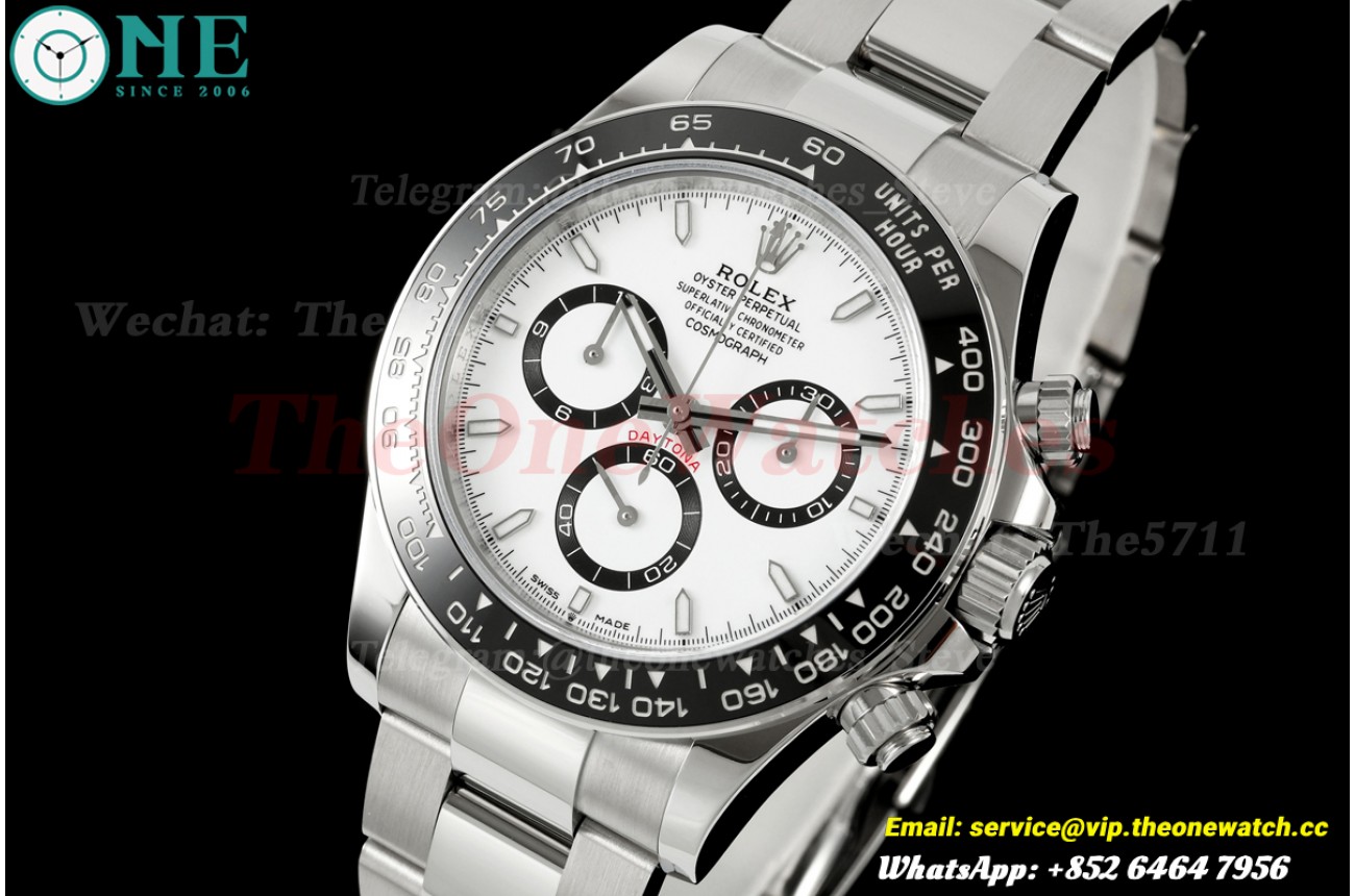 Daytona 126500 40mm SS/SS White/Stk WF JH4131 (Free Sprung)