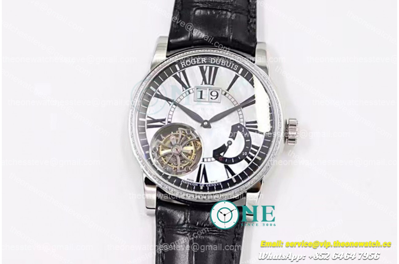 Roger Dubuis - Hommage Flying Tourb RDDBHO0568 SS/LE Wht/Blk Diam AXF RD540