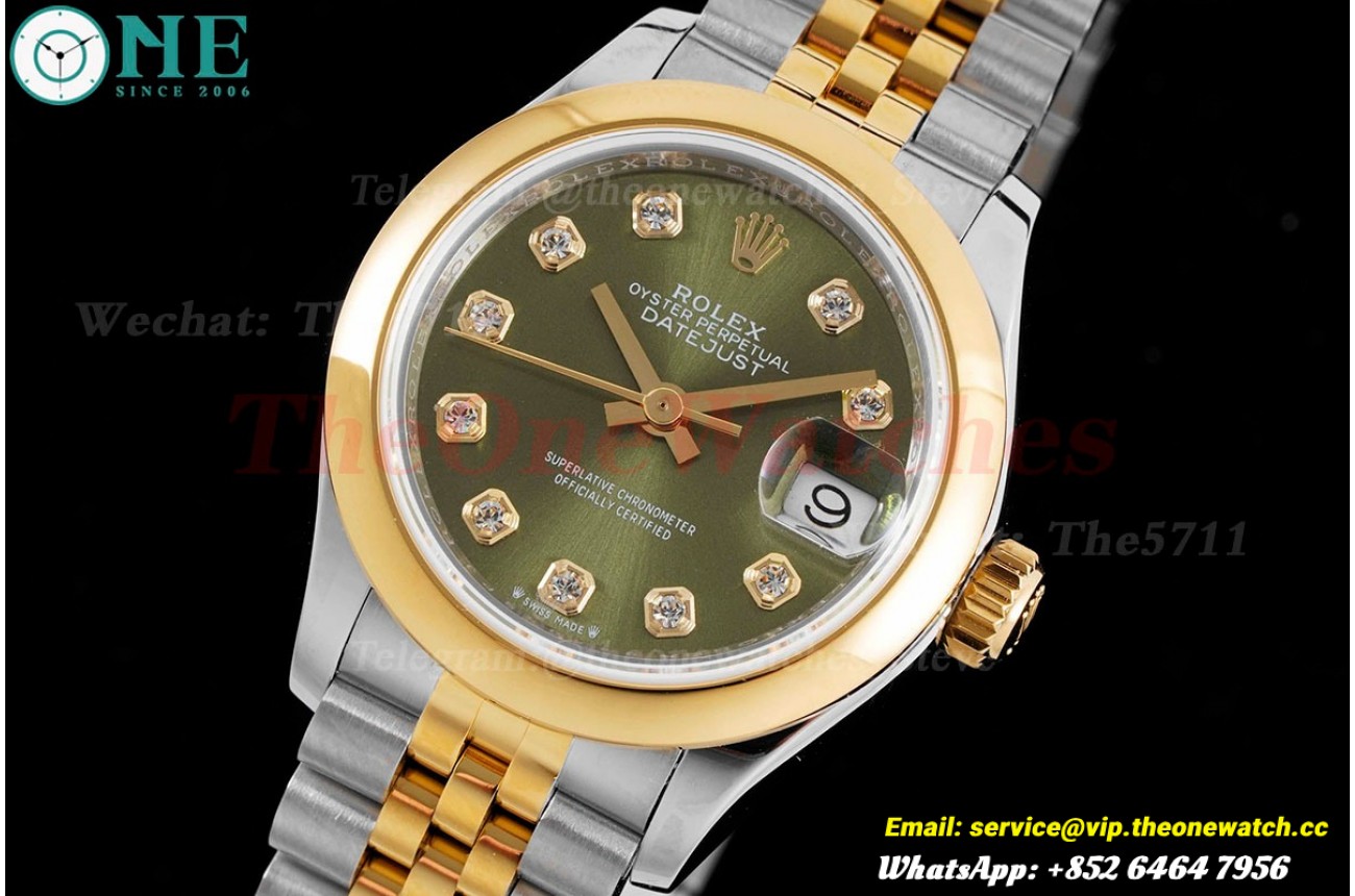 Datejust Ladies 28mm YG/SS Green/Dia TWS NH05