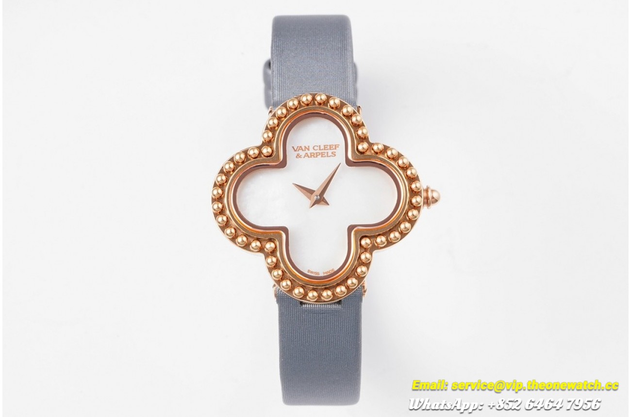 Van CLeef & Arpels - Alhambra Ladies 30.2mm Grey RG/SA Mop Dial BVF Quartz