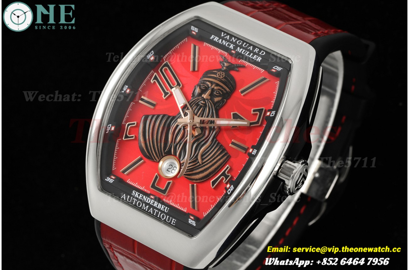 Vanguard V45 Skenderbeu 45mm SS/RU Red Dial ABF A2824