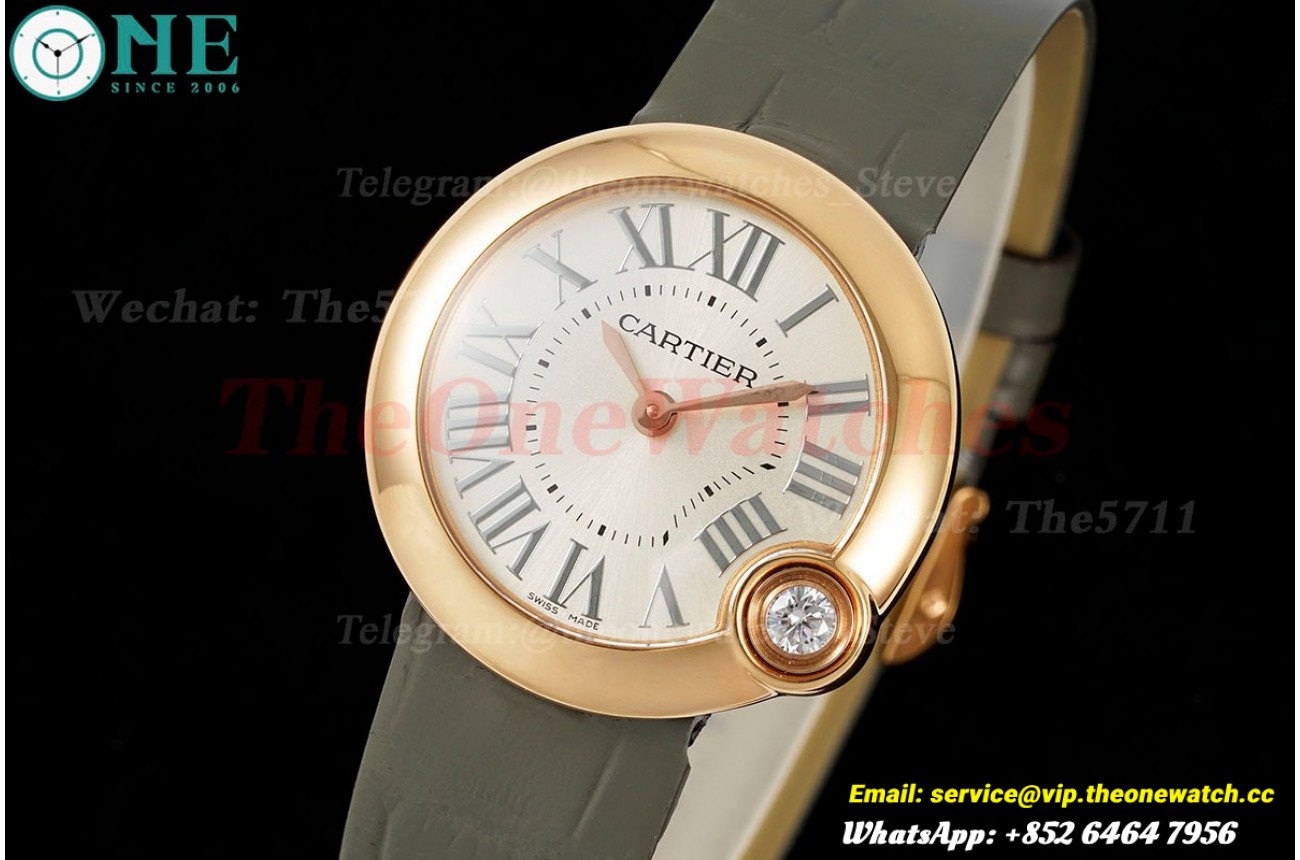 Ballon Blanc Ladies 30mm Green RG/LE Silver Dial AF Quartz