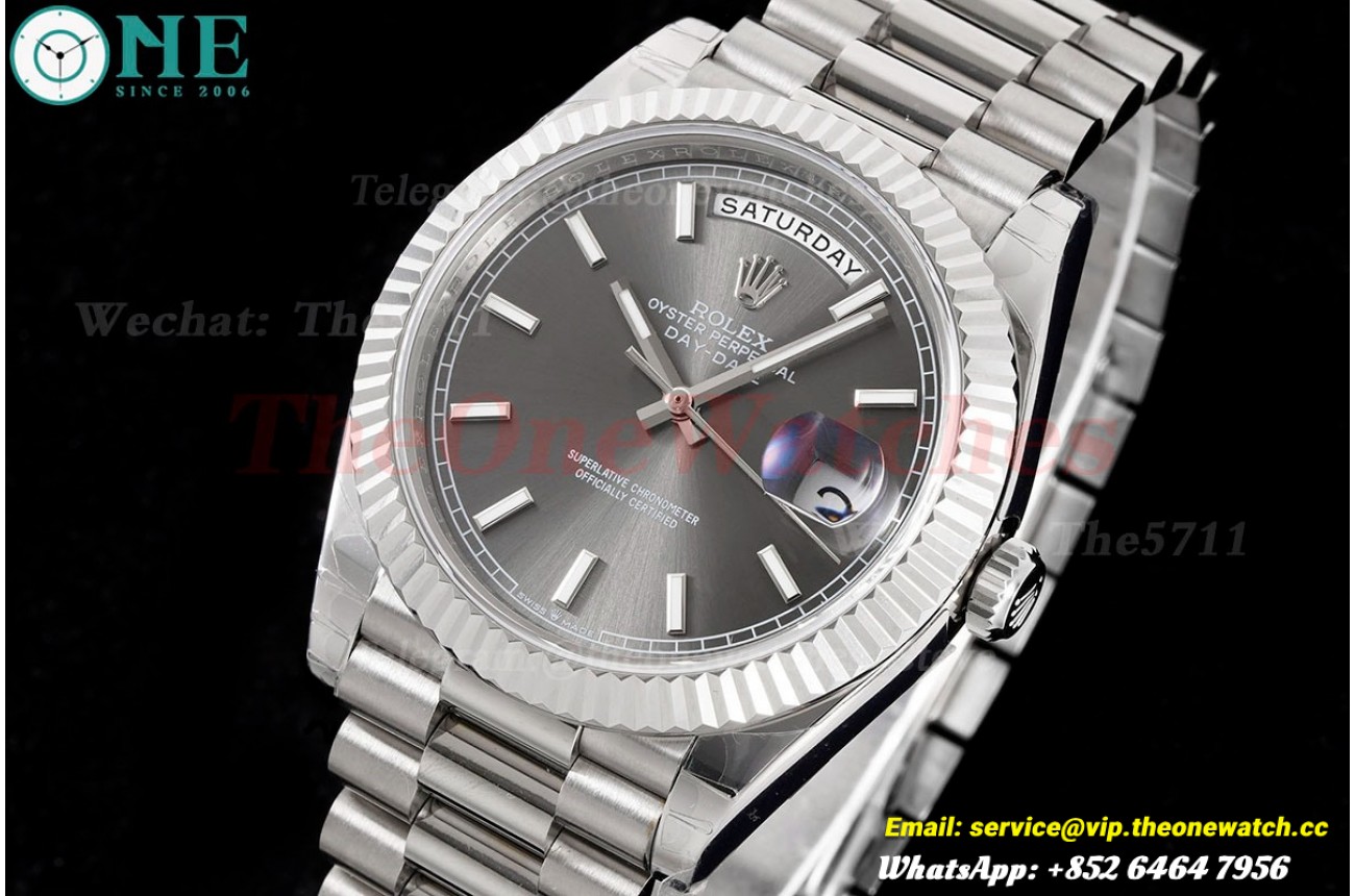 DayDate 228239 40mm Pres SS/SS Grey Dial GSF A3255 (Tungsten Heavy Version)