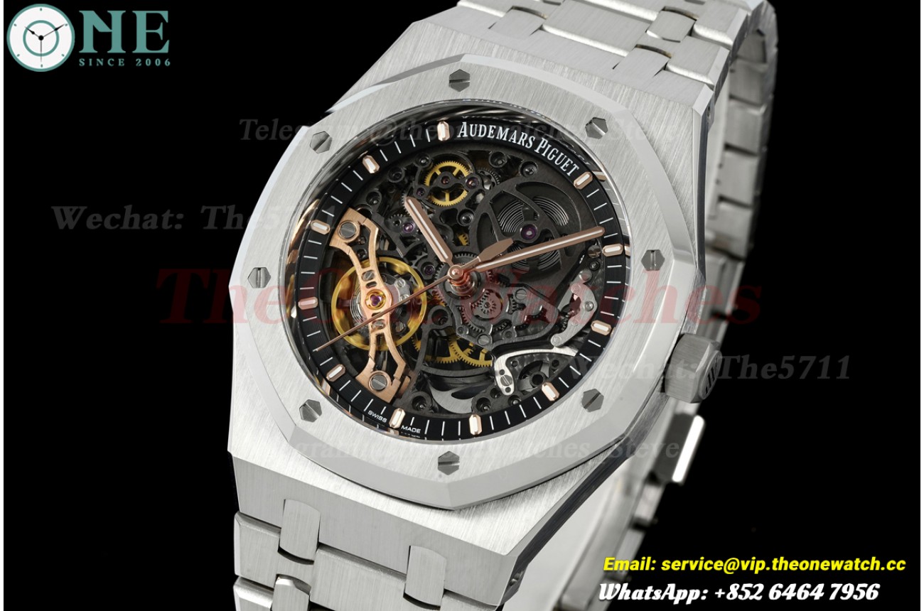 Royal Oak 15407ST 41mm SS/SS Skeleton Dial THBF V3 SH3132 (Free Sprung)