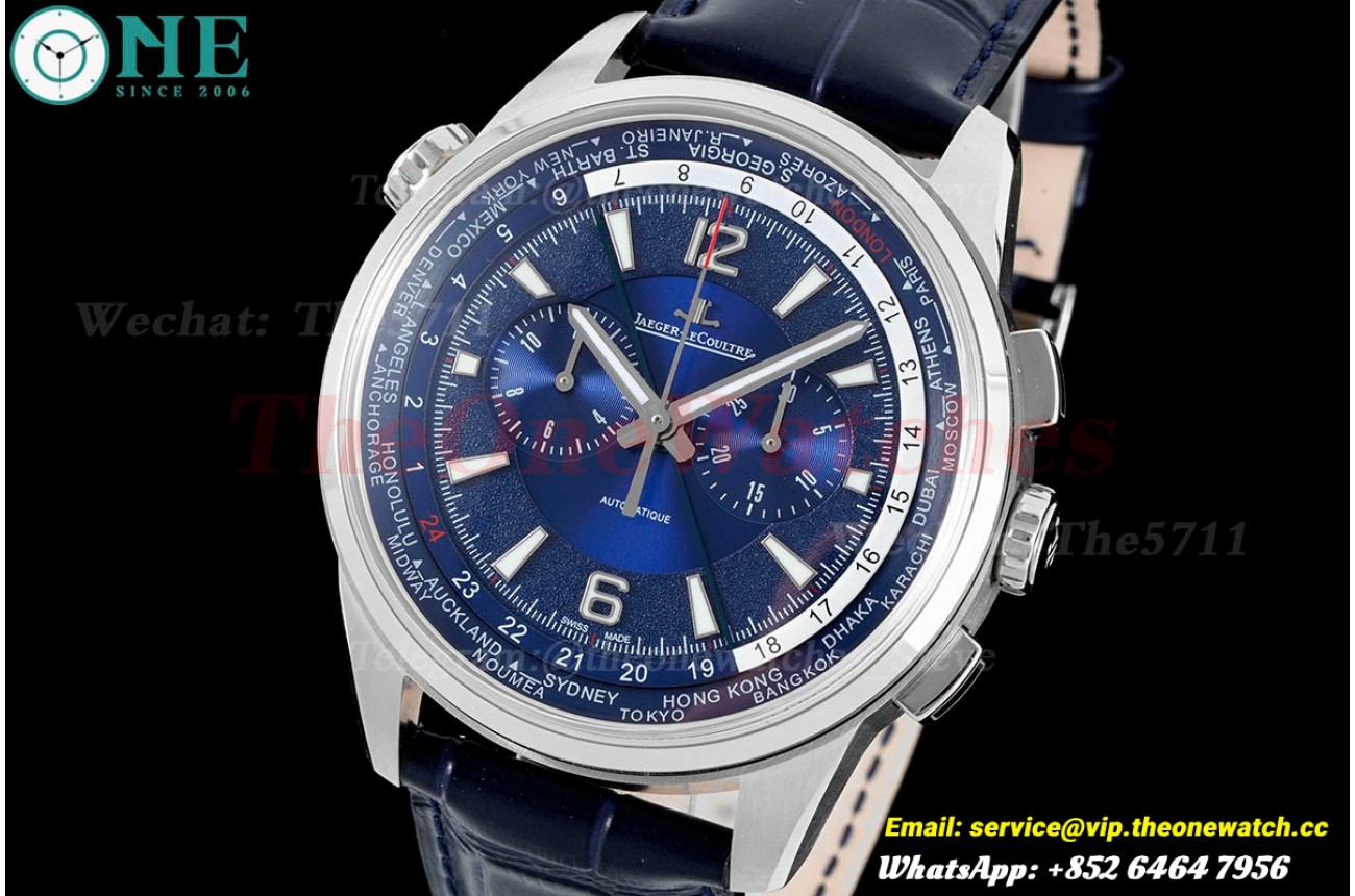 Polaris World Time Chrono SS/LE Blue HKF A7750