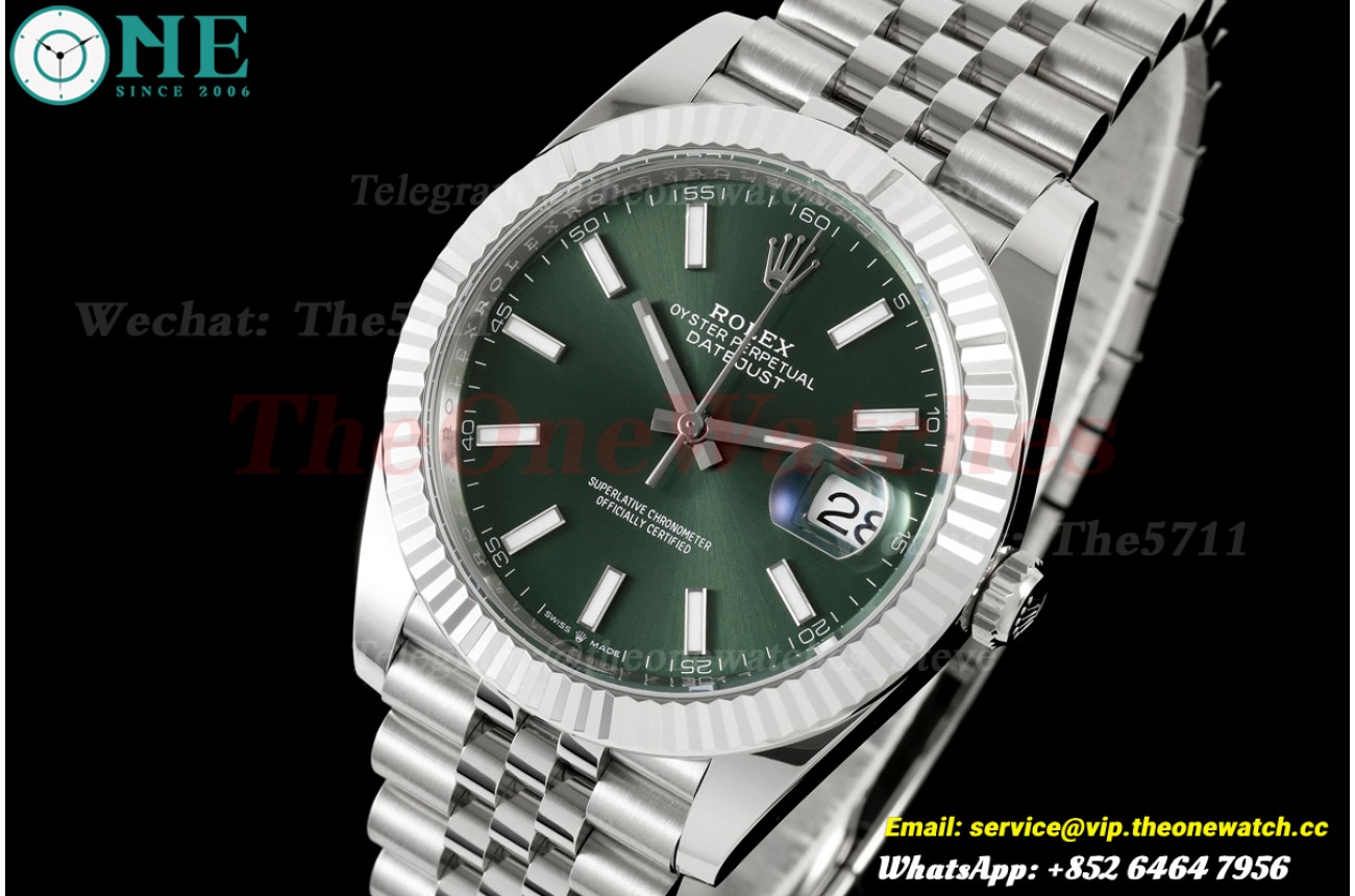 Datejust 126334 41mm Jub SS/SS Green/Stk GoldF JH3235 (Weighted) (Free Sprung)