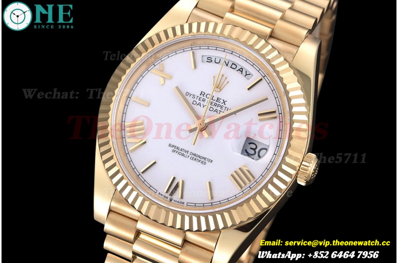 Daydate 228238 40MM YG/YG White DIal EWEF A2836