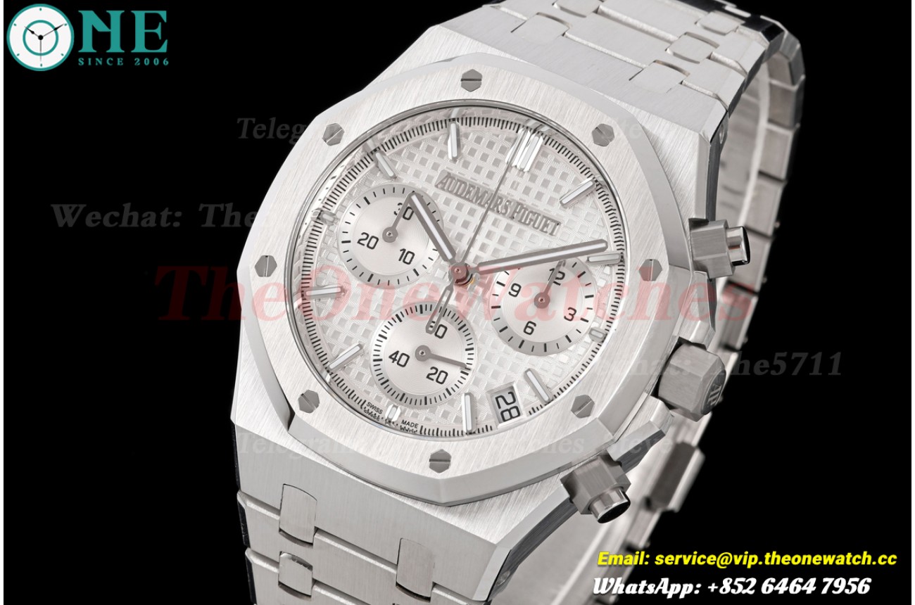Royal Oak Chrono 26240ST 41mm SS/SS White Dial ZF V2 SH4401 (Free Sprung)