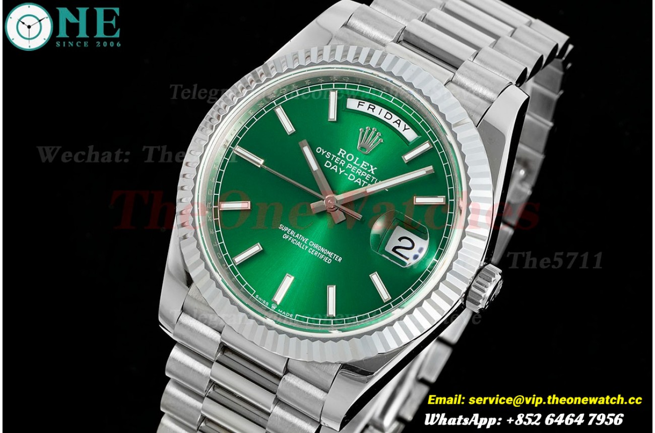 DayDate 228239 40mm SS/SS Light Green/Stk JDF V4 VR3255 (Gain Weight)