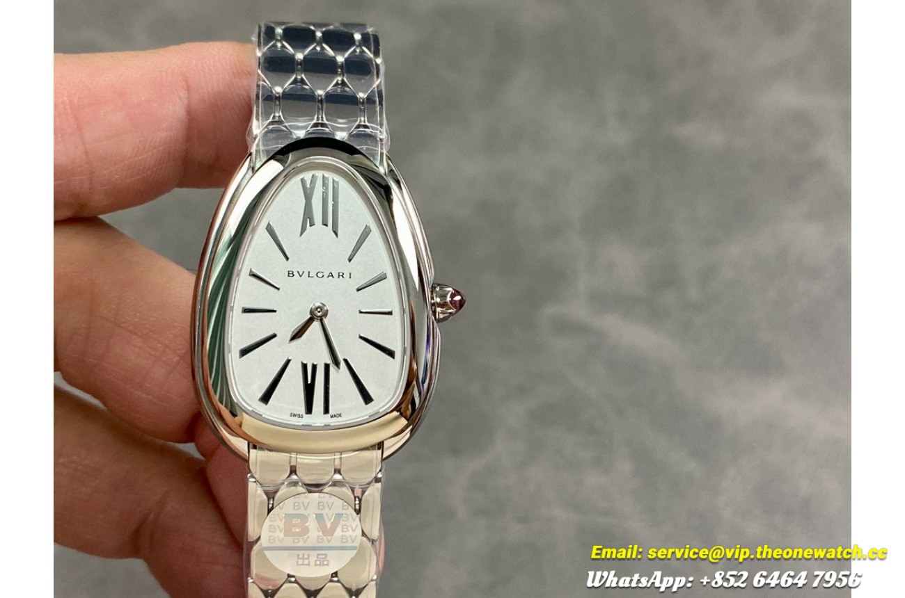 Serpenti Seduttori 33mm SS/SS White Dial BVF Swiss Qtz
