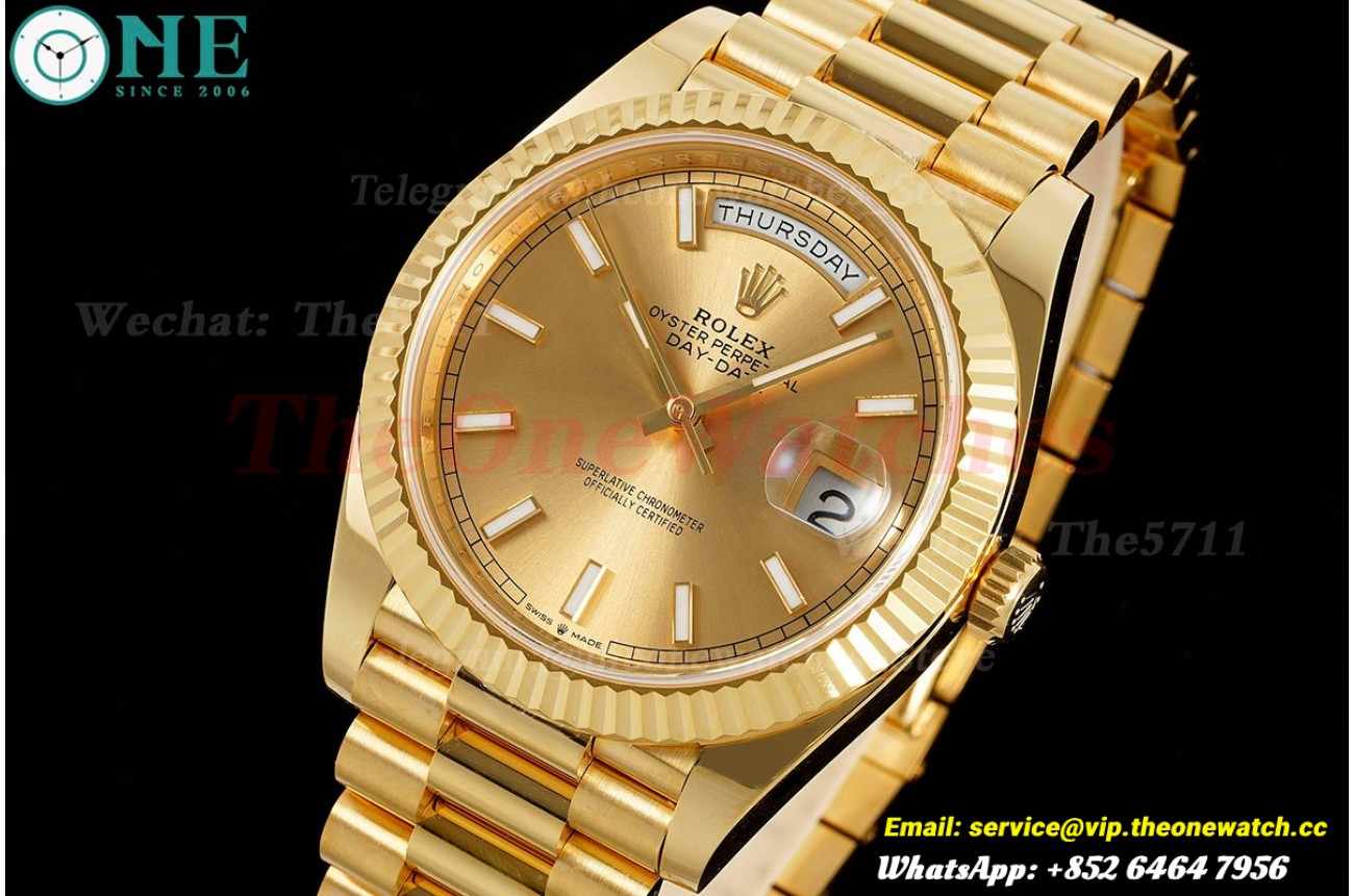 DayDate 228238 40mm Pres YG/YG Gold/Stk ARF VR3255