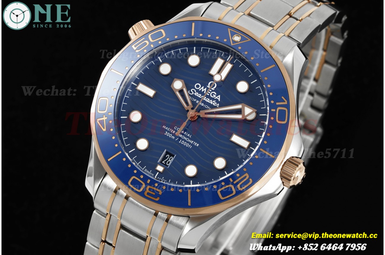 Seamaster 300m 2019 42mm RG/SS Blue/Dot Dial ORF OR8800 Super Clone