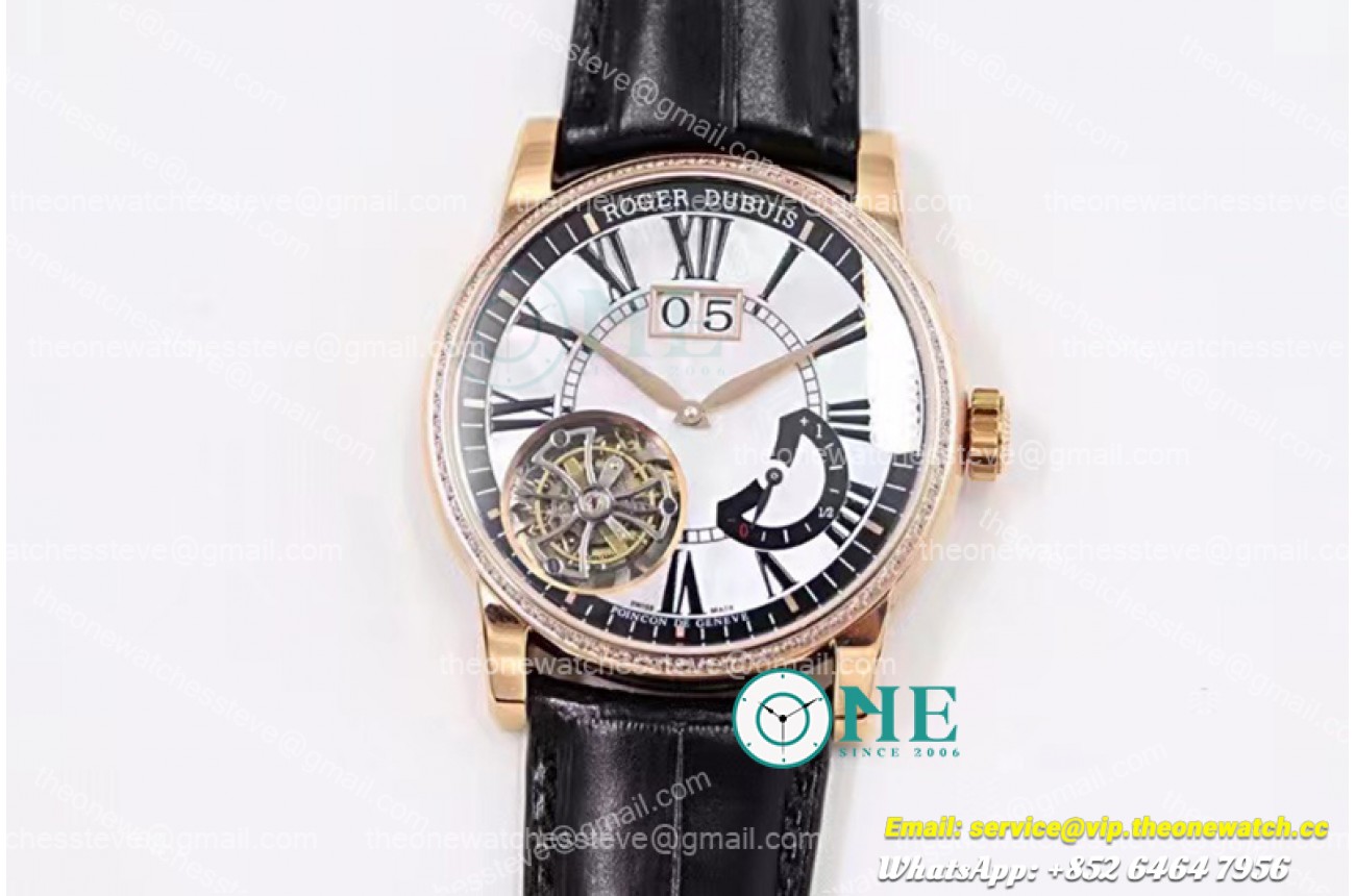 Roger Dubuis - Hommage Flying Tourb RDDBHO0568 RG/LE Wht/Blk Diam AXF RD540