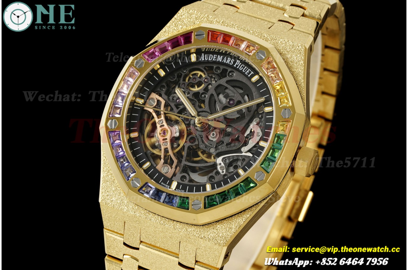 Royal Oak 15412BA Frosted 41mm DIa YG/YG Skeleton Dial THBF V3 SH3132 (Free Sprung)