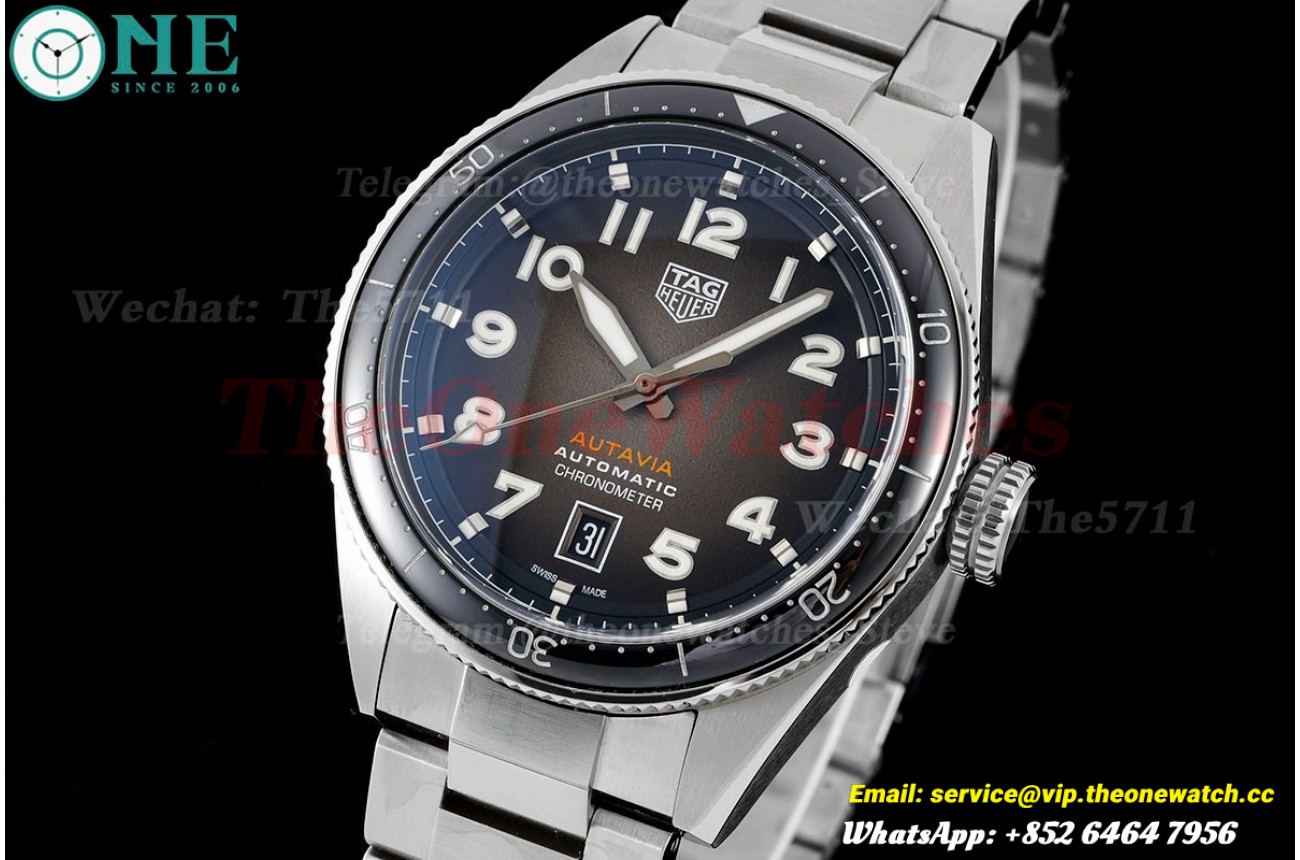 Autavia 42mm SS/SS Gradient Grey Dial TARF SW200