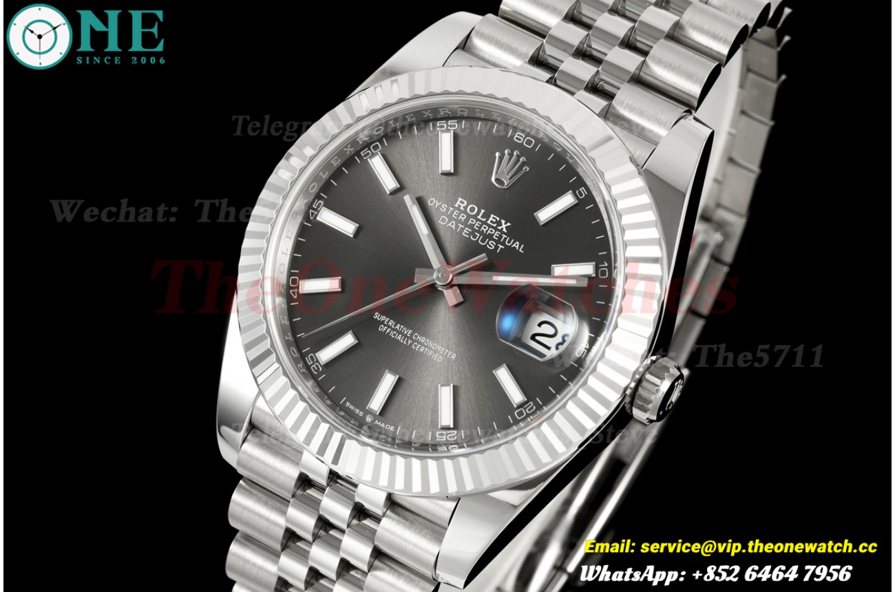 Datejust 126334 41mm Jus SS/SS Grey/Stk WDF JH3235 (Free Sprung)
