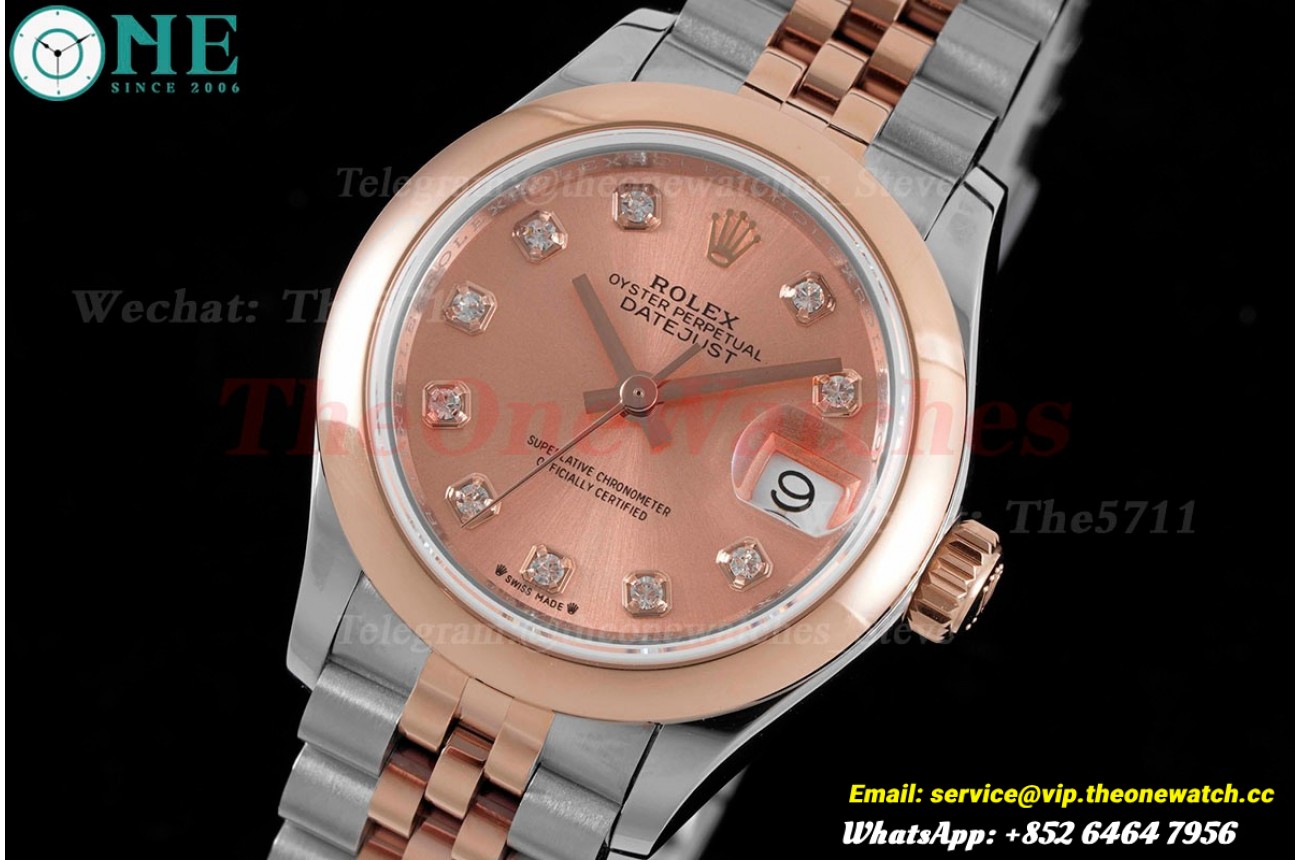 Datejust Ladies 28mm RG/SS Rose Gold Dial TWS NH05