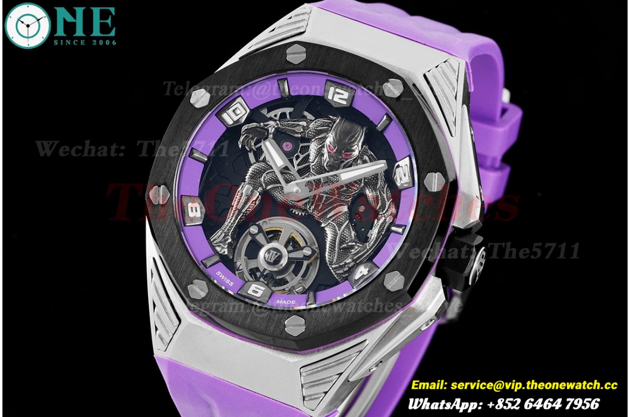 Audemars Piguet Royal Oak Concept 42mm Black Panther Titanium/RU Fake Tourbillon