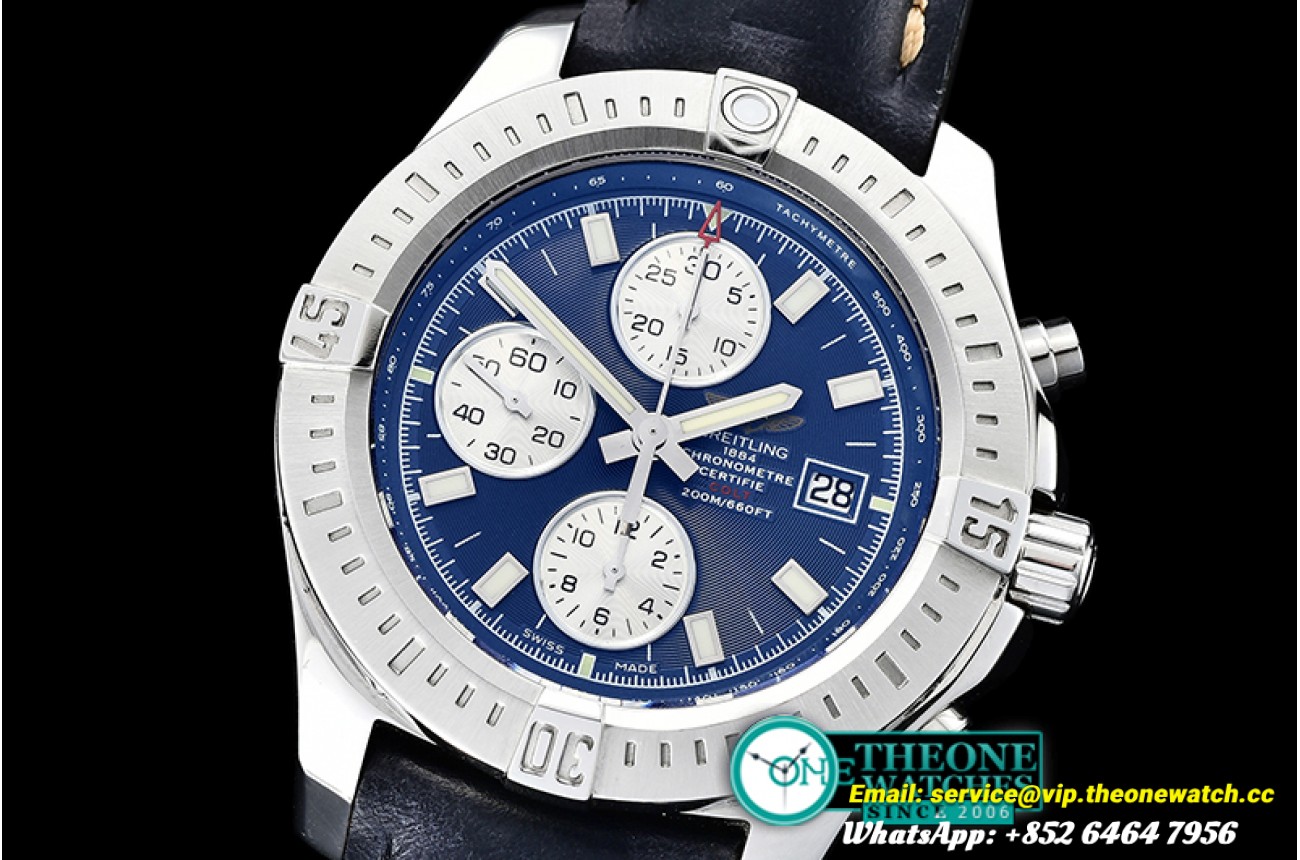Breitling - Colt 44mm Chronograph Automatic SS/LE Blue/Stk A7750