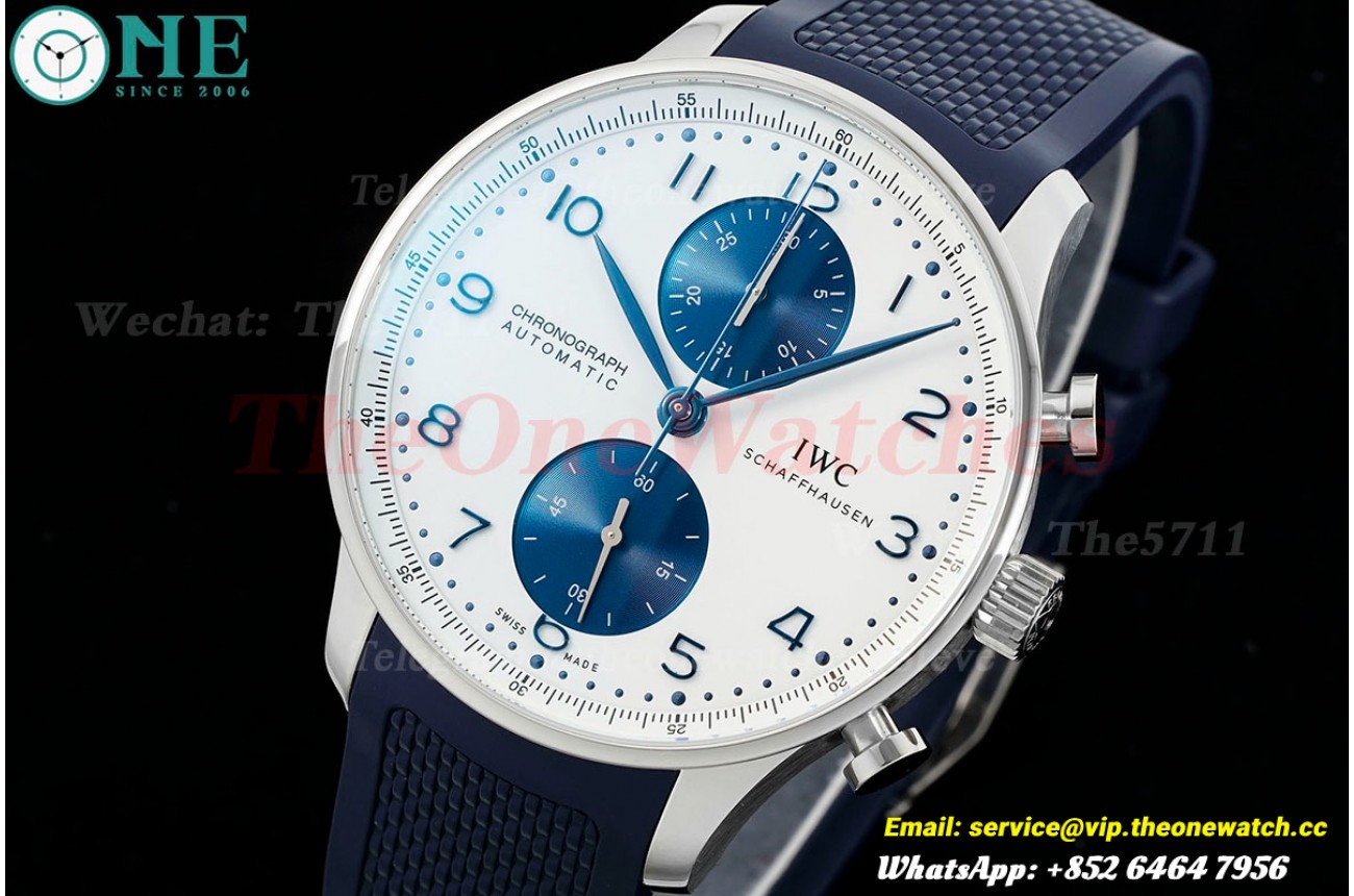 Portuguese Chrono 41mm SS/RU White/Blue Z+F A69355