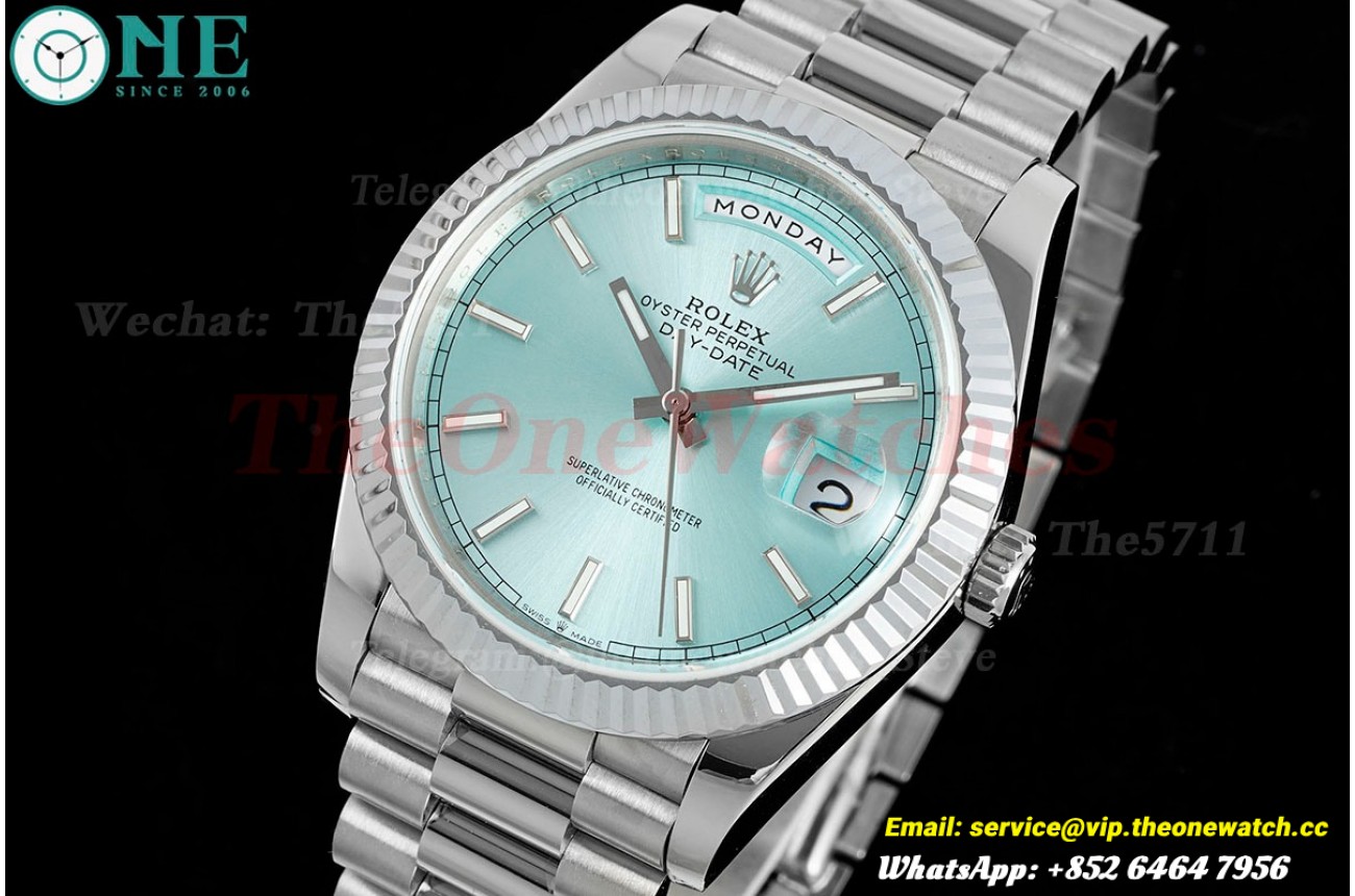 DayDate 228236 40mm SS/SS Ice Blue/Stk JDF V4 VR3255 (Gain Weight)