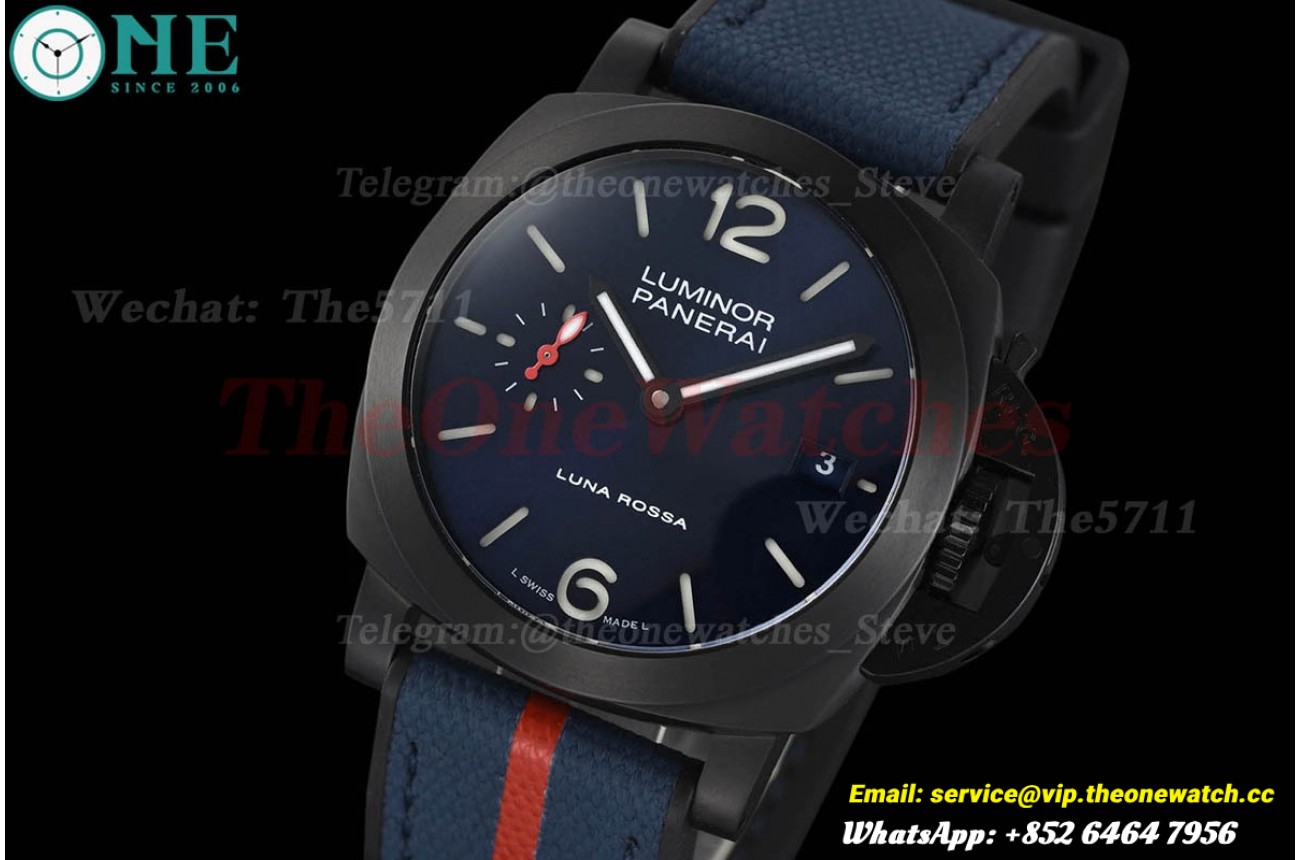 Luminor PAM1408 Luna Rossa 40mm DLC/NY Blue Dial VSF P900