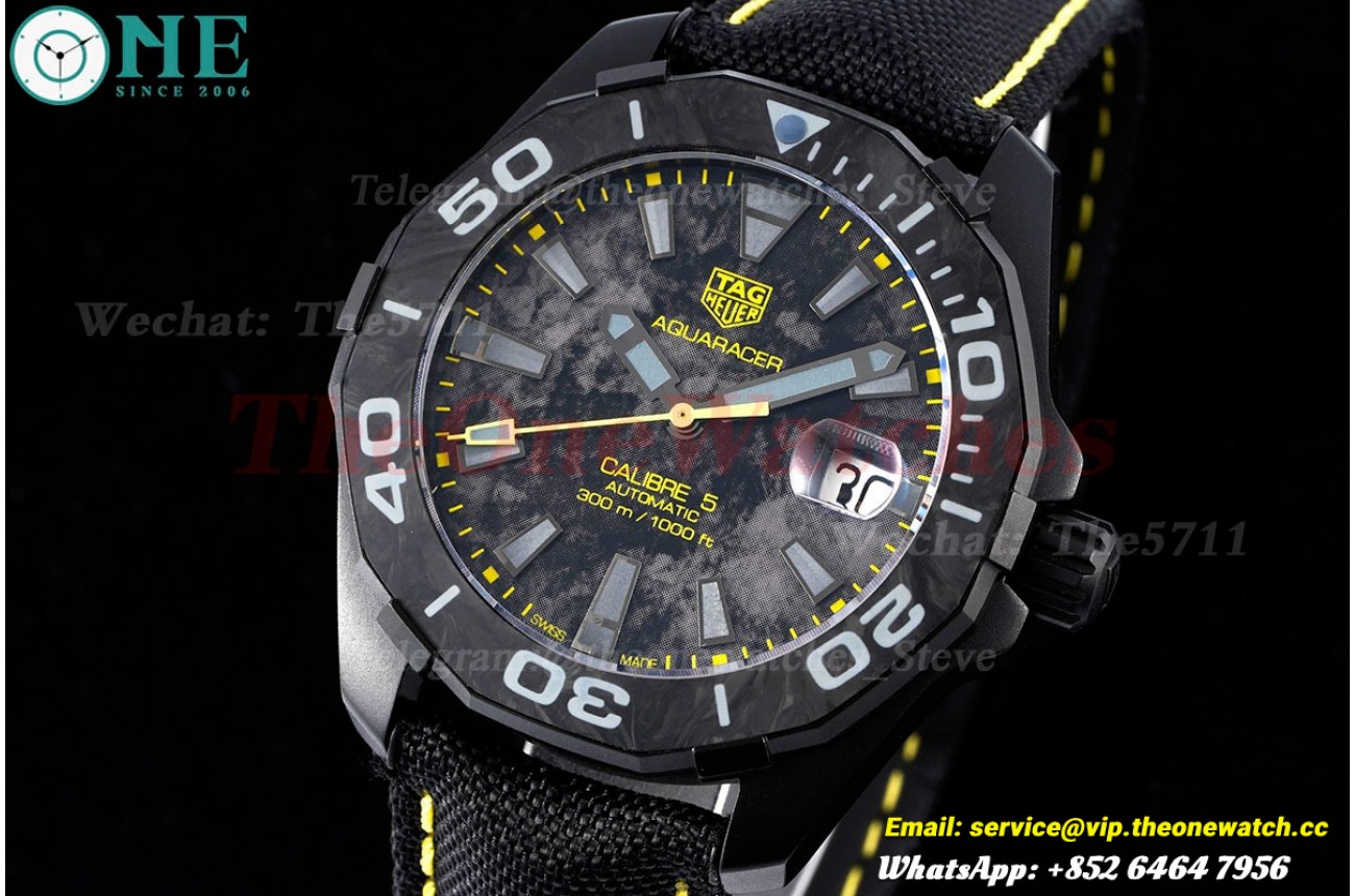 Aquaracer Caliber 5 41mm DLC/TI/NY Yellow TARF SW200