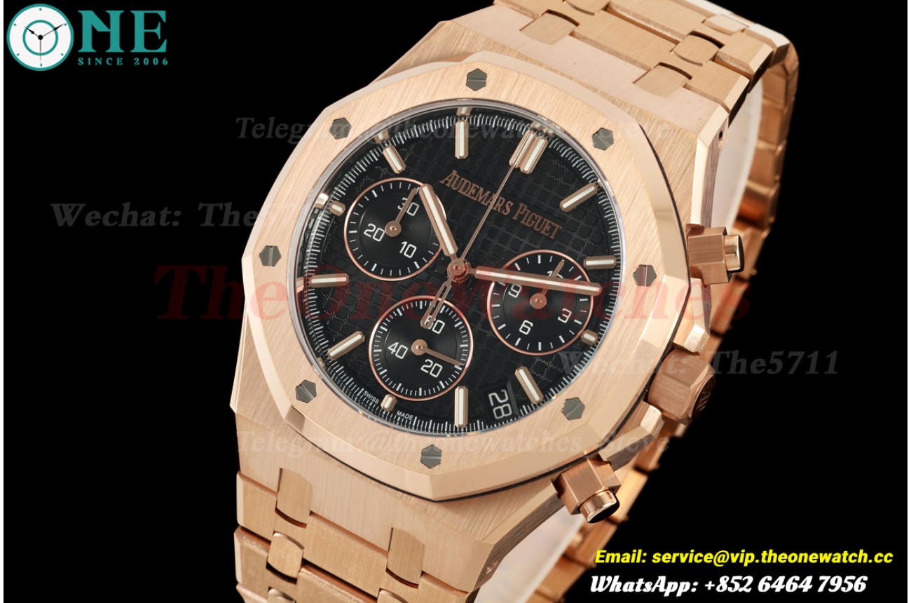 Royal Oak Chrono 26240OR “50th Anniversary” 41mm RG/RG Black Dial DDF DD4401 (Weighted Approx.205g)