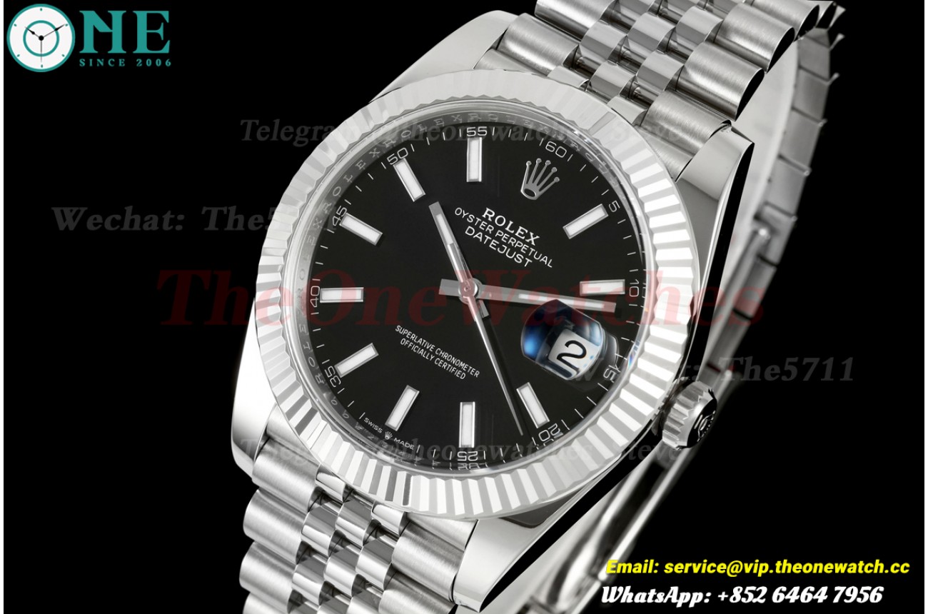 Datejust 126334 41mm Jus SS/SS Black/Stk WDF JH3235 (Free Sprung)