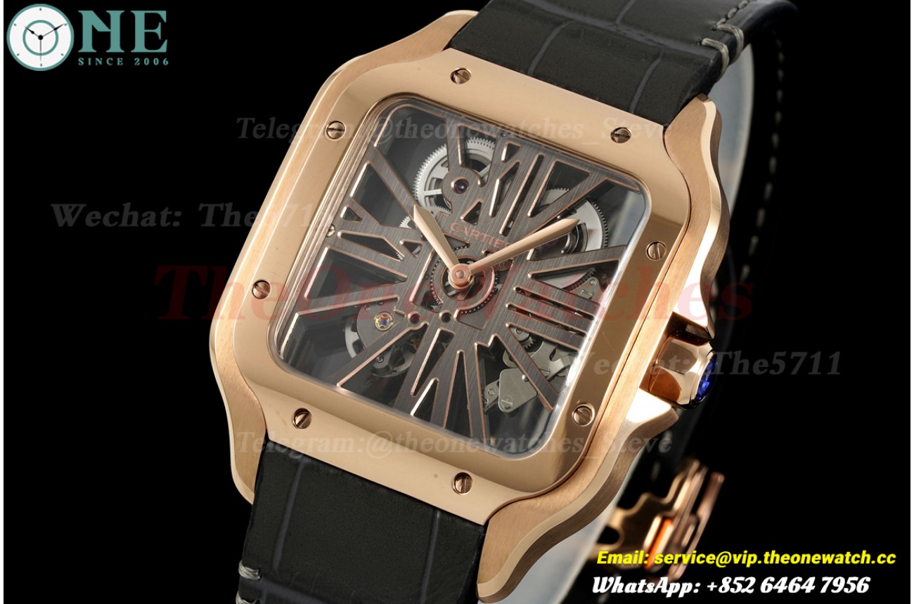 Santos De Cartier 40mm RG/LE RG Skeleton Dial RICHF V2 9611MC Surer Clone