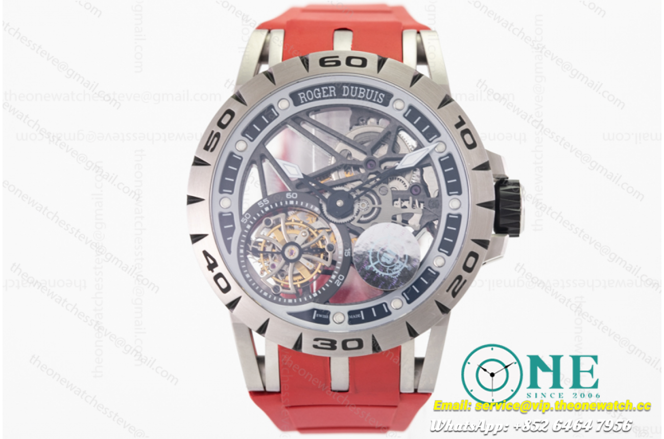 Roger Dubuis - Excalibur Spider Skele Flying Tourb TI/RU Red/Bla JBF