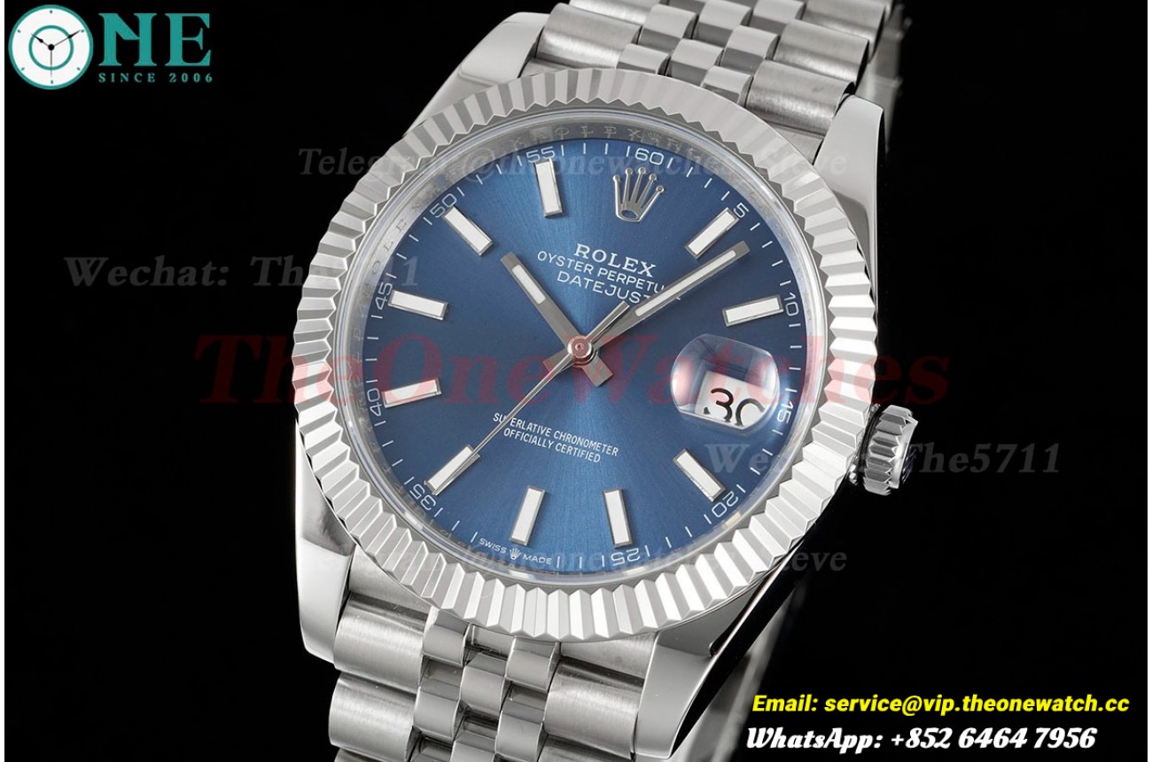 Datejust 41mm Blue/Stk SS/SS Jubilee 904L DIW A3235