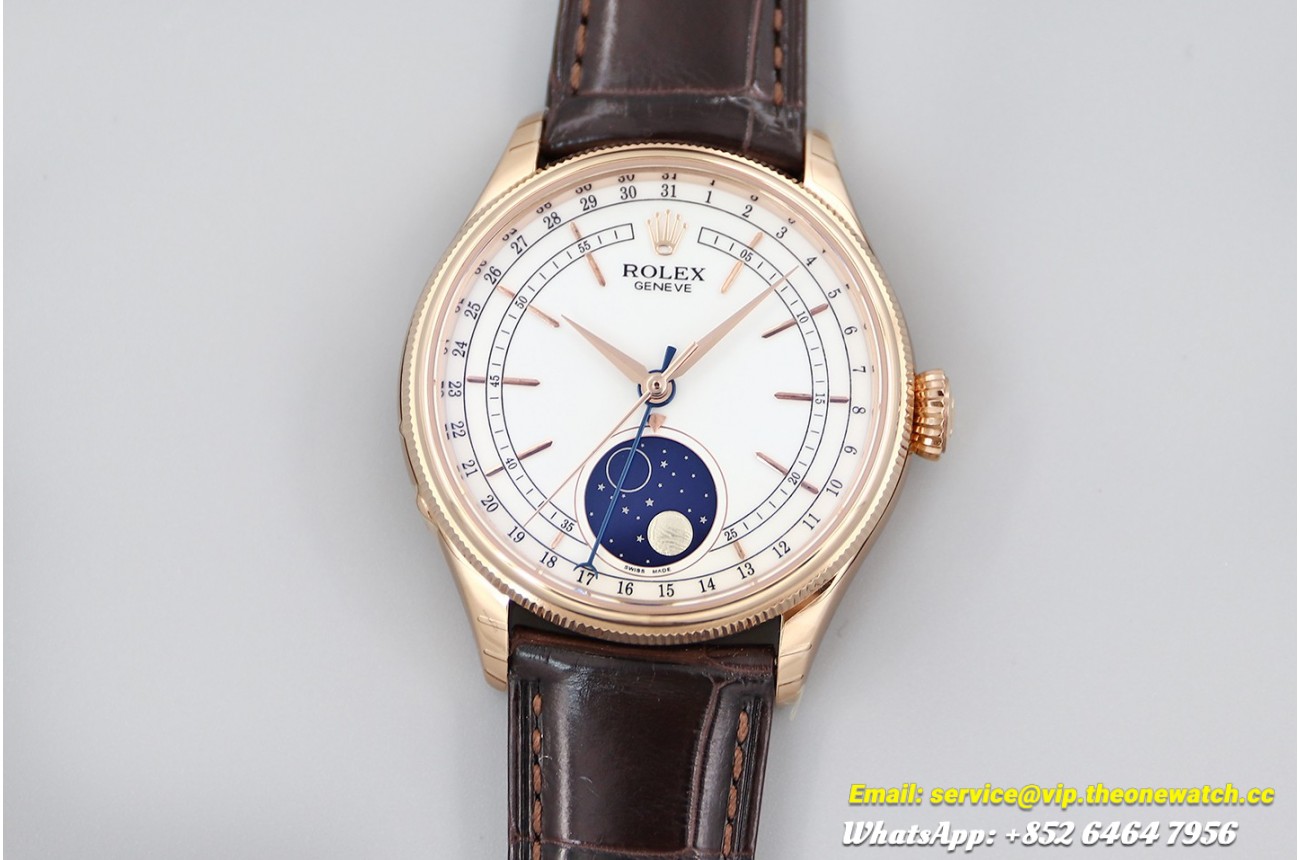 Cellini 50535 Moonphase RG/LE White Dial KZF A3195 (Alligator)