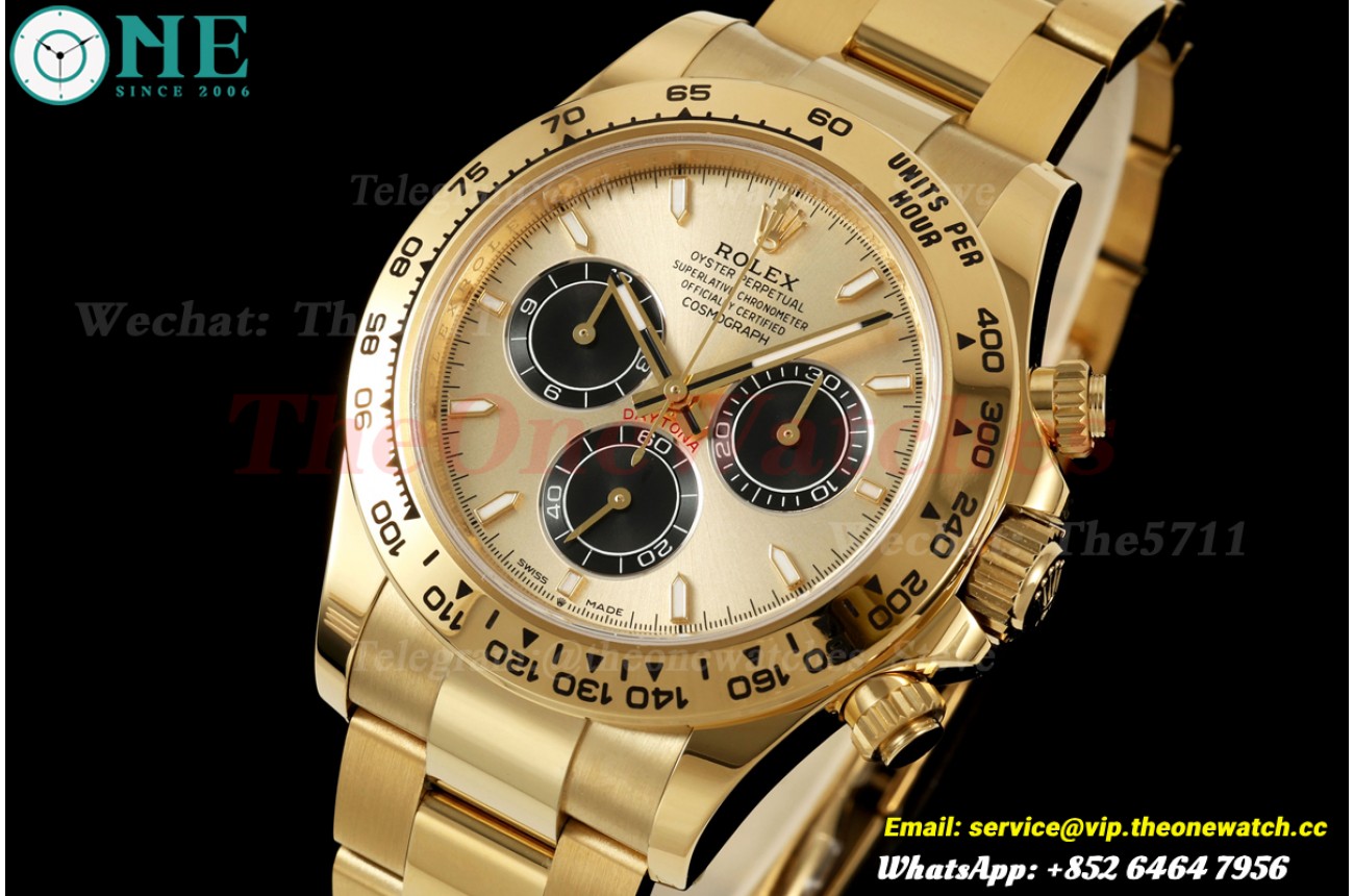 Daytona 126508 40mm YG/YG Gold/Black Dial WF JH4131 (Free Sprung) (Weighted Approx.219g)