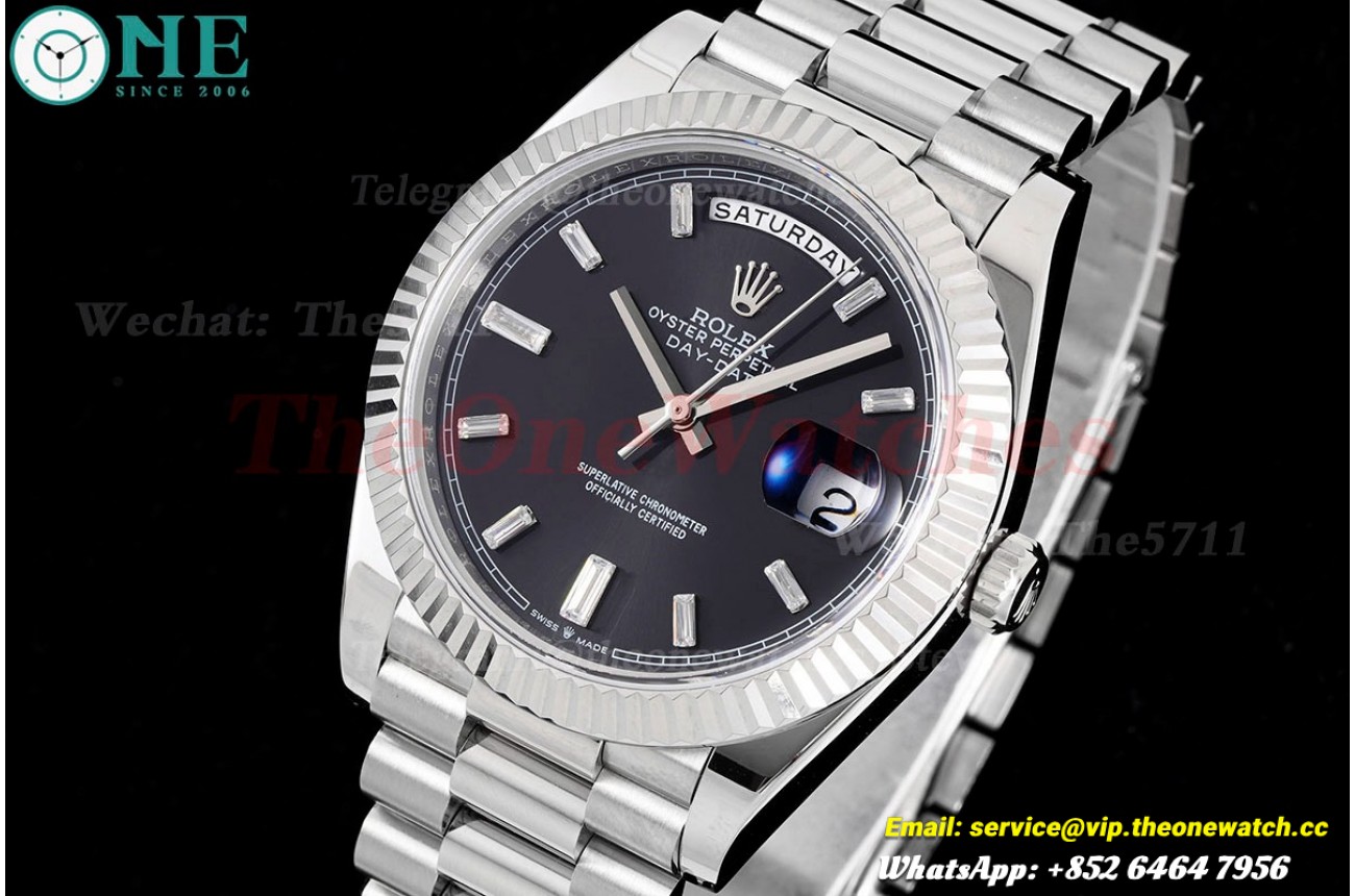 DayDate 228239 40mm Pres SS/SS Black/Dia GSF A3255 (Tungsten Heavy Version)