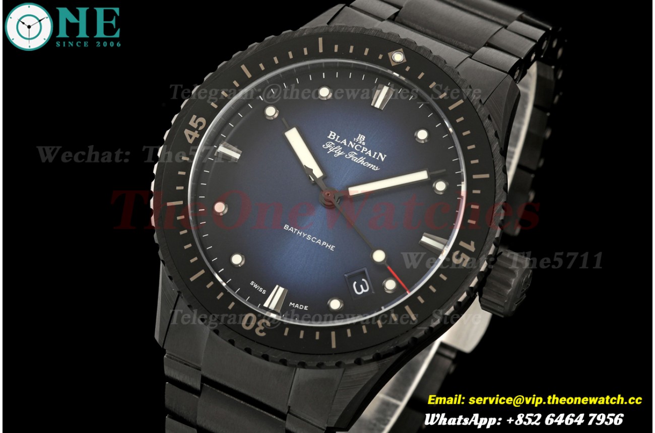 Fifty Fathoms 5000 43.6mm Cer/Cer Blue Dial DDDF A1315
