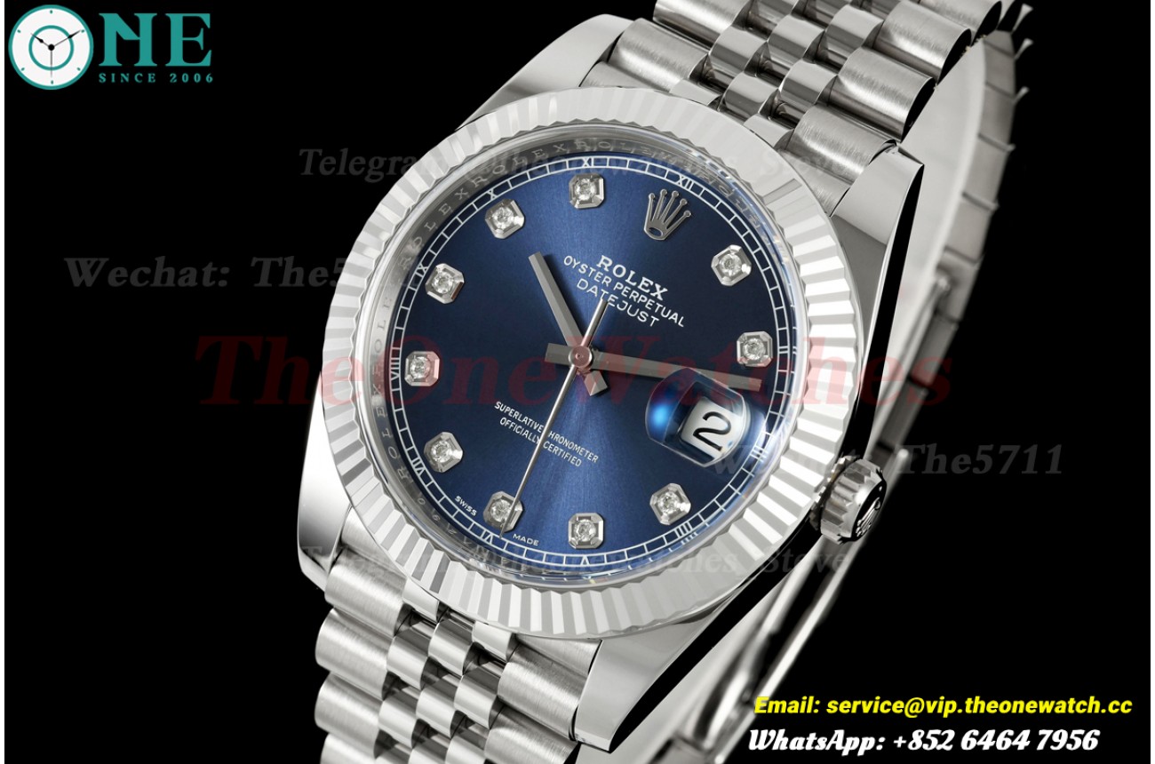 Datejust 126334 41mm Jus SS/SS Blue/Dia WDF JH3235 (Free Sprung)