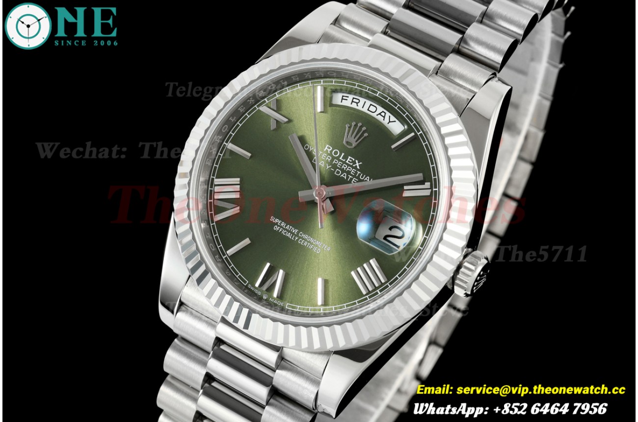 DayDate 228239 40mm SS/SS Green/Rmn RGF VR3255 (Weighted Approx.210g )