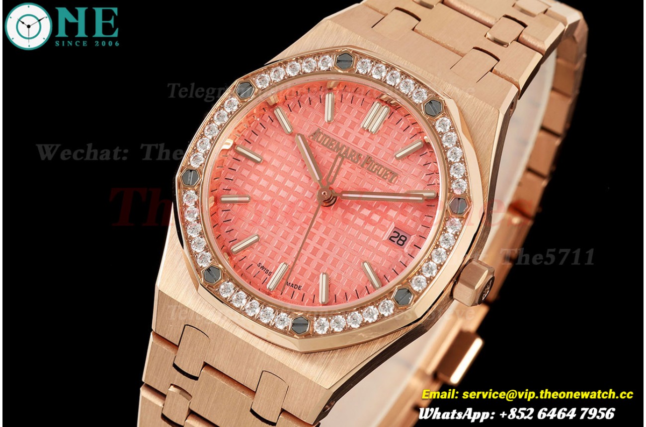 Royal Oak 77351 Ladies 34mm RG/RG Pink /Dia 8F A5800