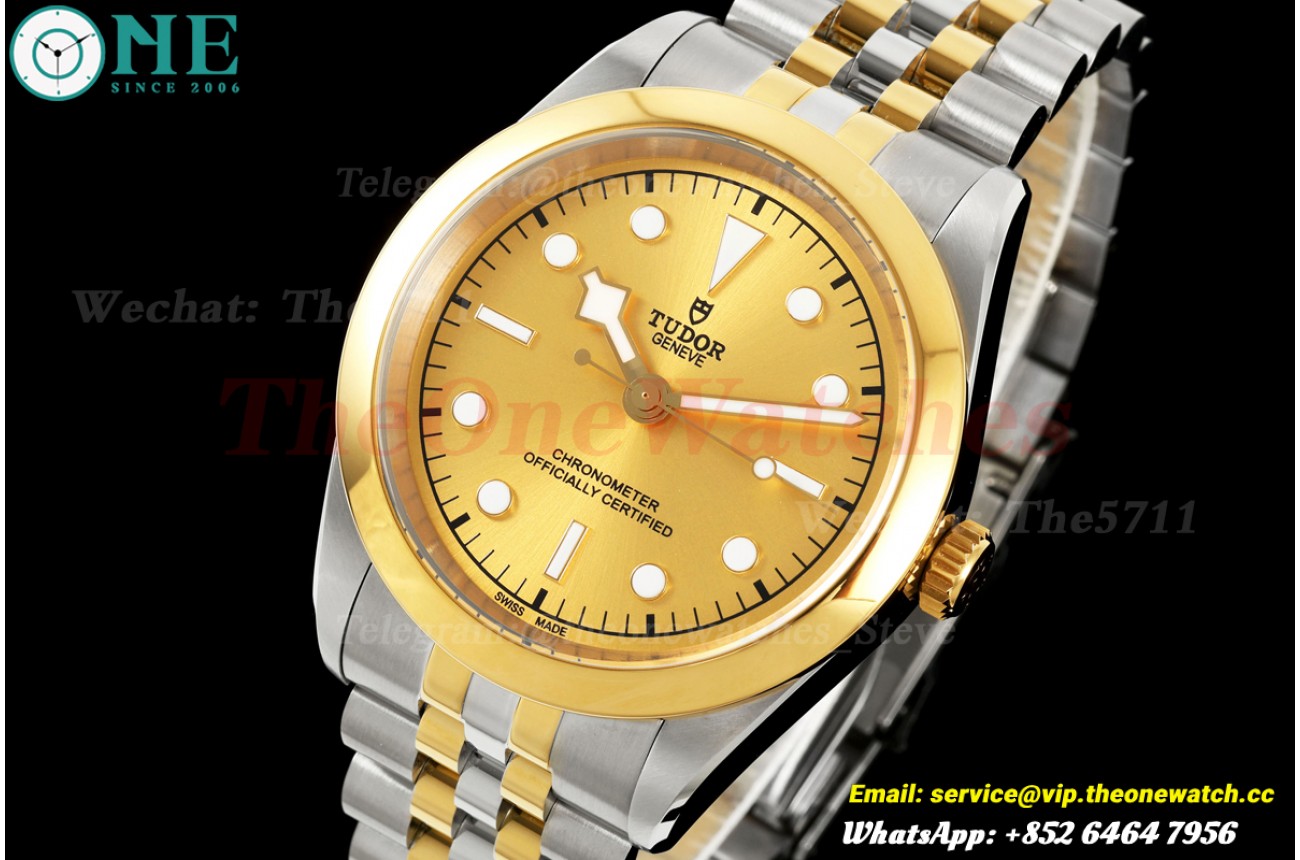 Black Bay One 41mm Jub SS/YG Gold/Dot Dial HTF A26j