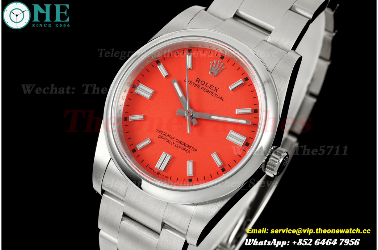 Oyster Perpetual 126000 36mm SS/SS Red Dial QF JH3230 (Free Sprung)