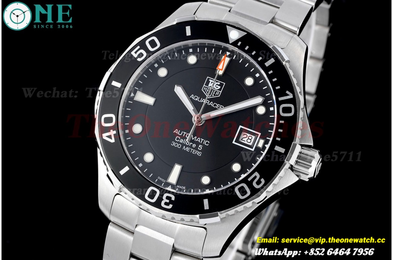 Aquaracer Caliber 5 41mm SS/SS Black TARF SW200