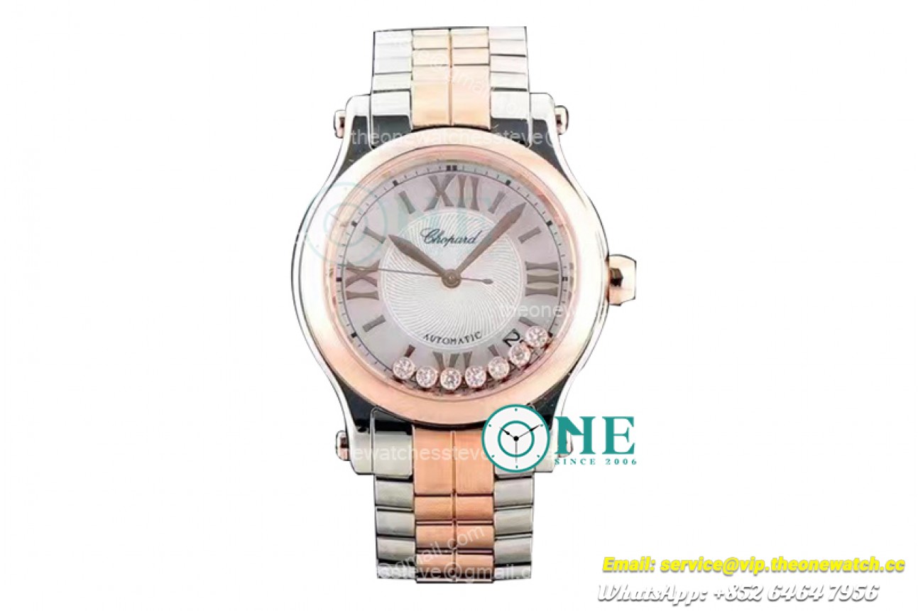 Chopard - Happy Sports Diamonds 36mm 274893-5003 SS/RG Wht/Rmn YF Asia 2892