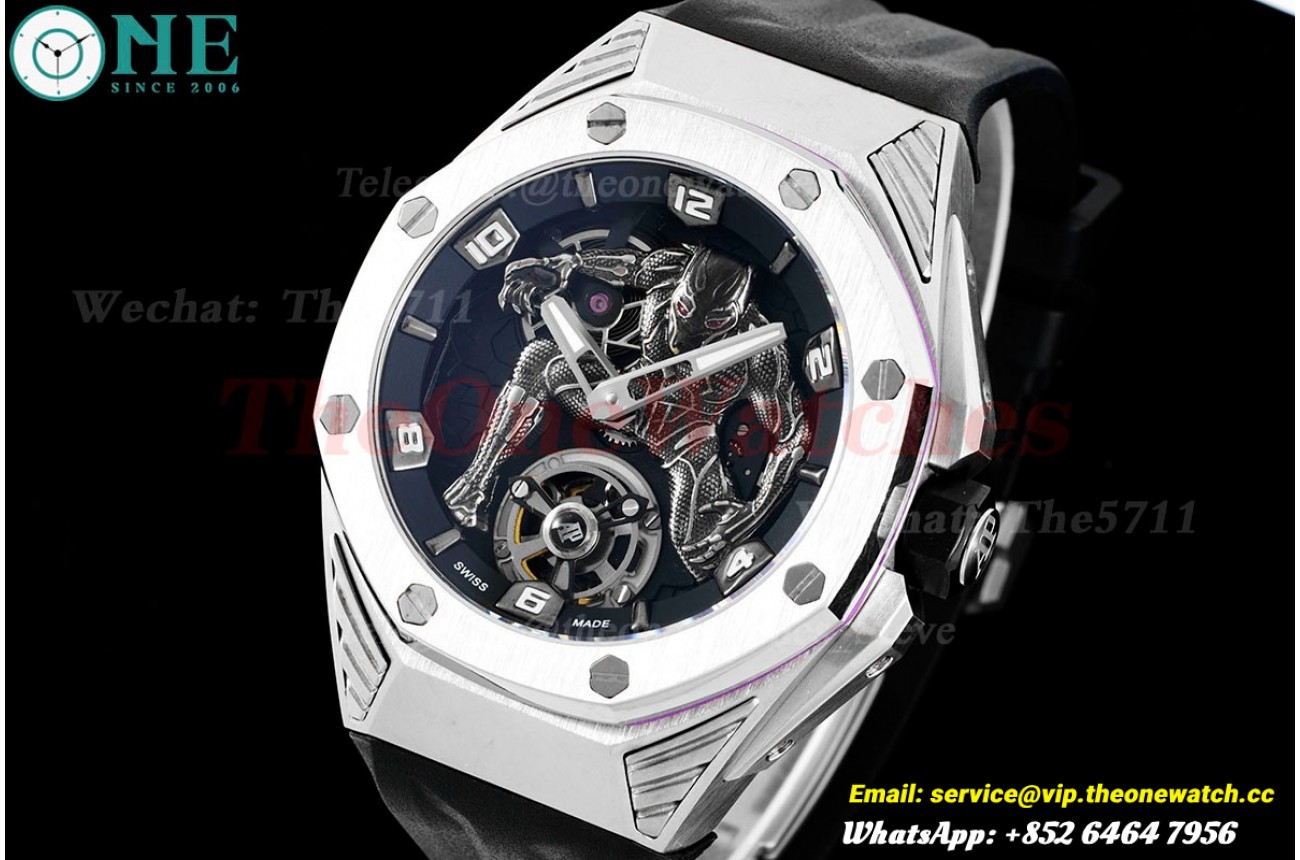 Audemars Piguet Royal Oak Concept 42mm Black Panther Titanium/RU Fake Tourbillon