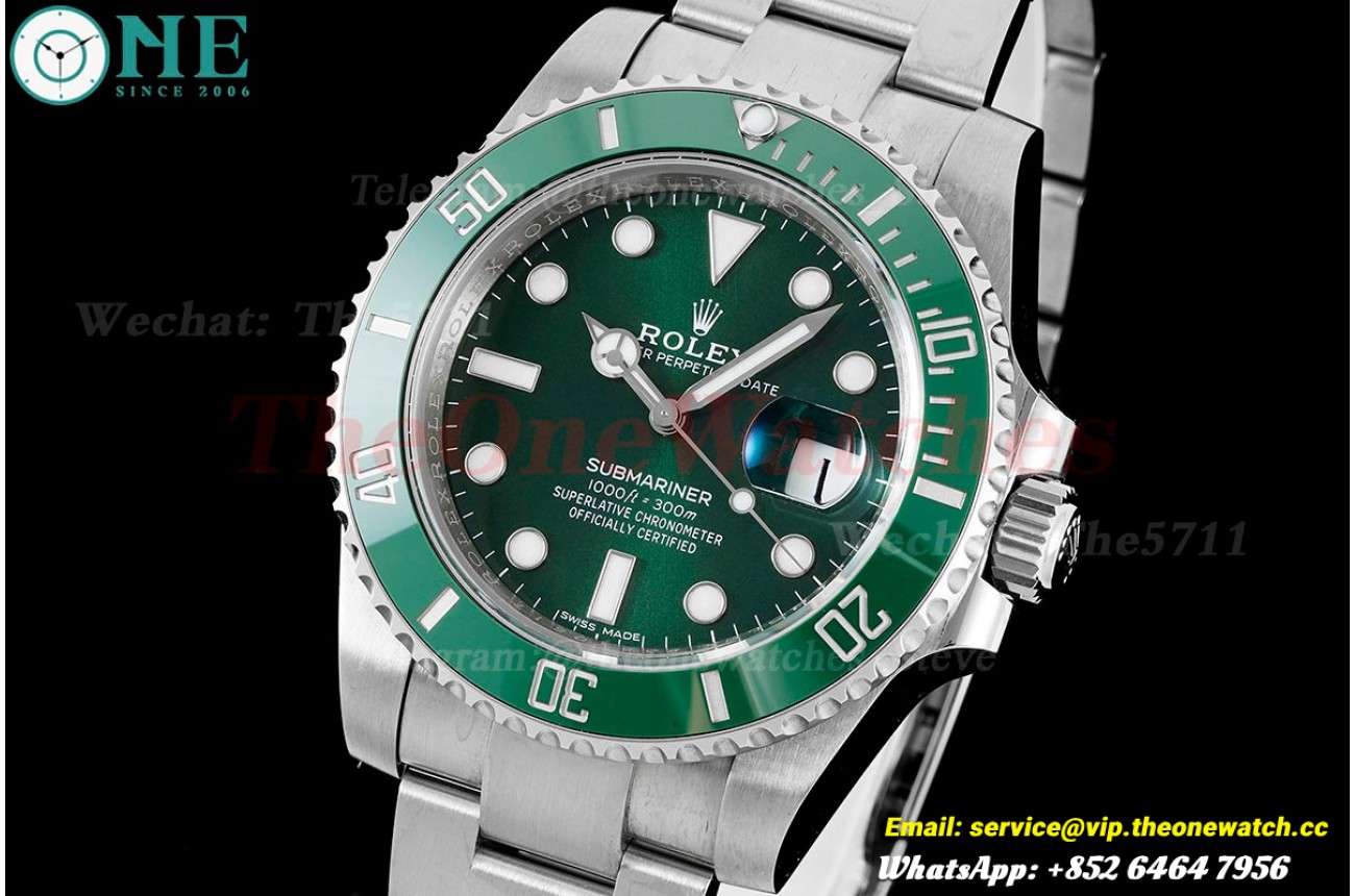 Submariner 116610LV Hulk 40mm SS/SS Green Dial VSF VS3135
