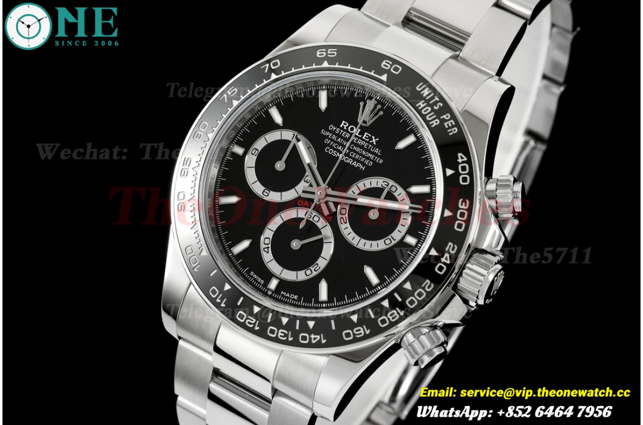 Daytona 126500 40mm SS/SS Black/Stk WF JH4131 (Free Sprung)