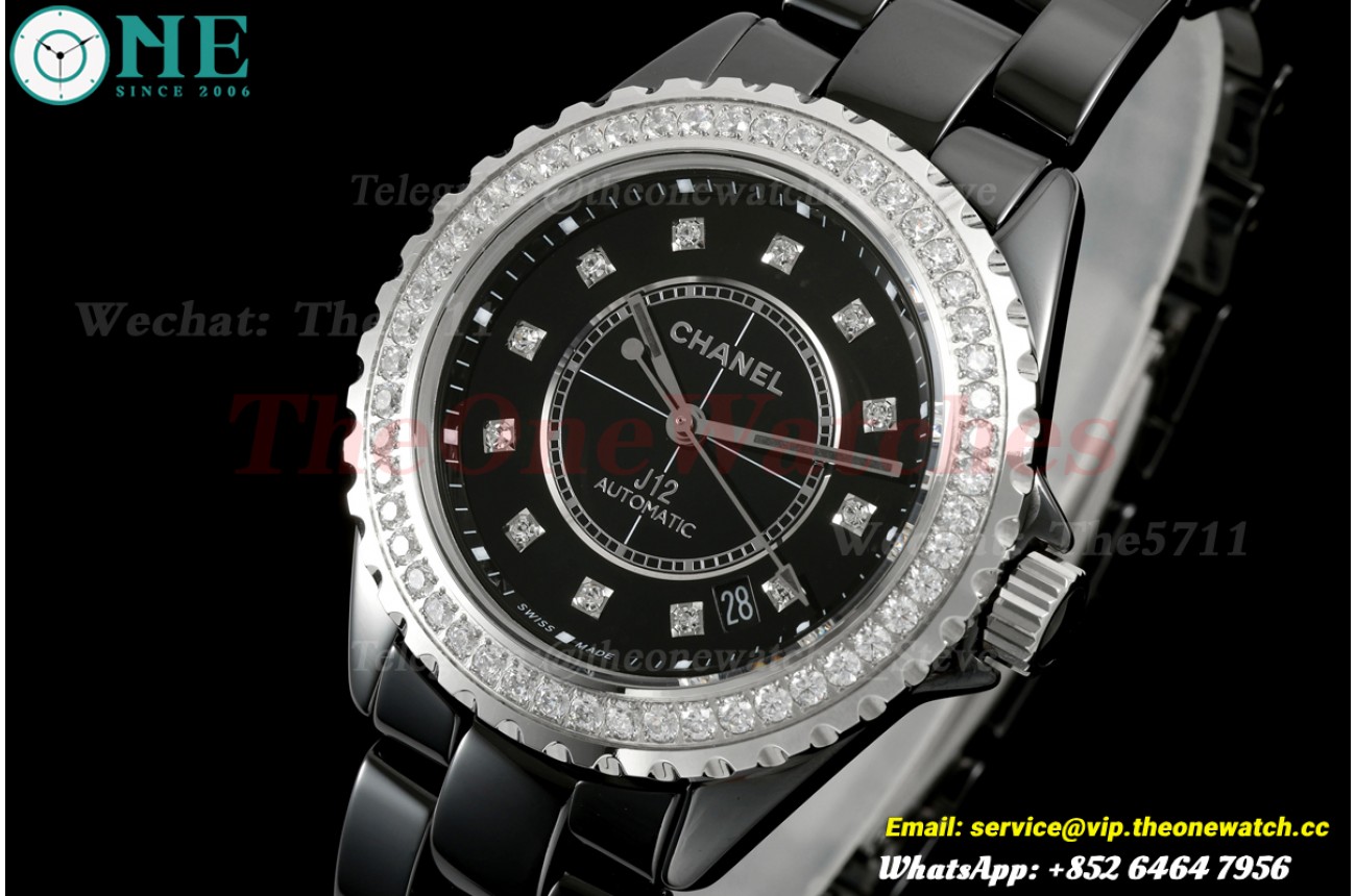 J12 38mm Dia Ceramic/Cer Black Dial HTF A12.1
